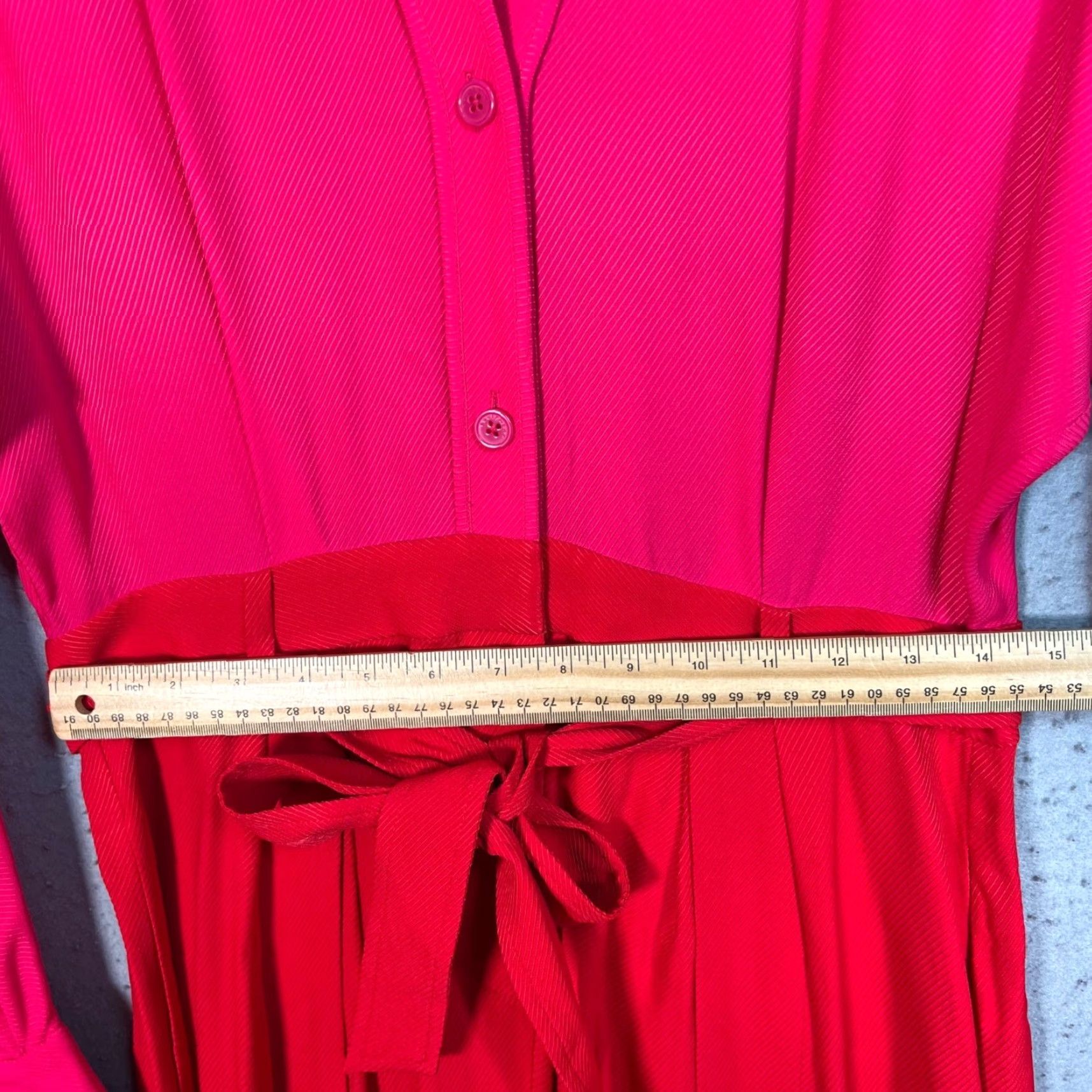 Equipment Equipment Femme Jumpsuit Women Adult 10 Red Pink Long-Sleeve Tie Waist One-Piece Regular Size Handwash Machine Washable Spring Summer Fall Womens Size 32" / US 10 / IT 46 - 7 Thumbnail