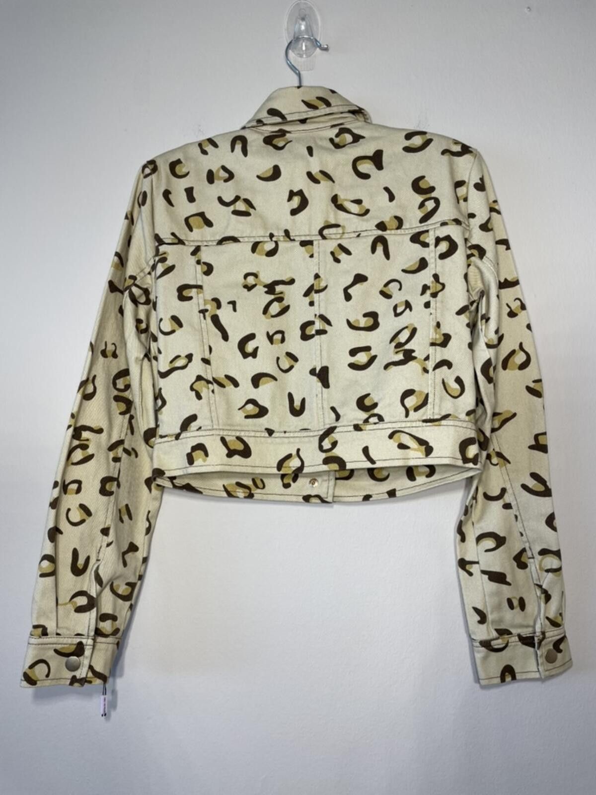 Other Avec Les Filles Leopard Cropped Denim Trucker Jacket New XS Size XS / US 0-2 / IT 36-38 - 5 Thumbnail