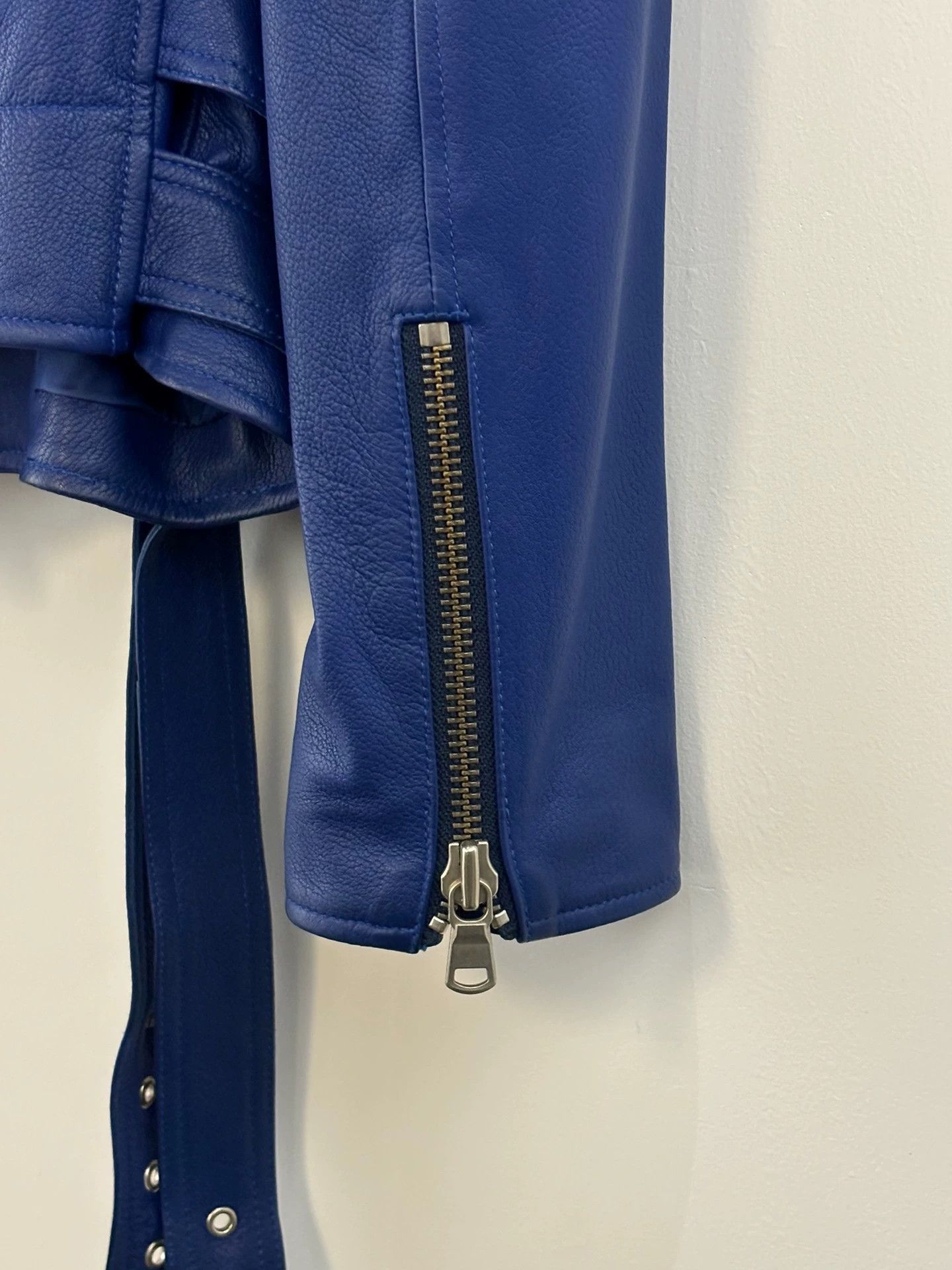 Jean Paul Gaultier Jean Paul Gaultier Klein Blue Leather Biker Jacket 48 Size US M / EU 48-50 / 2 - 5 Thumbnail