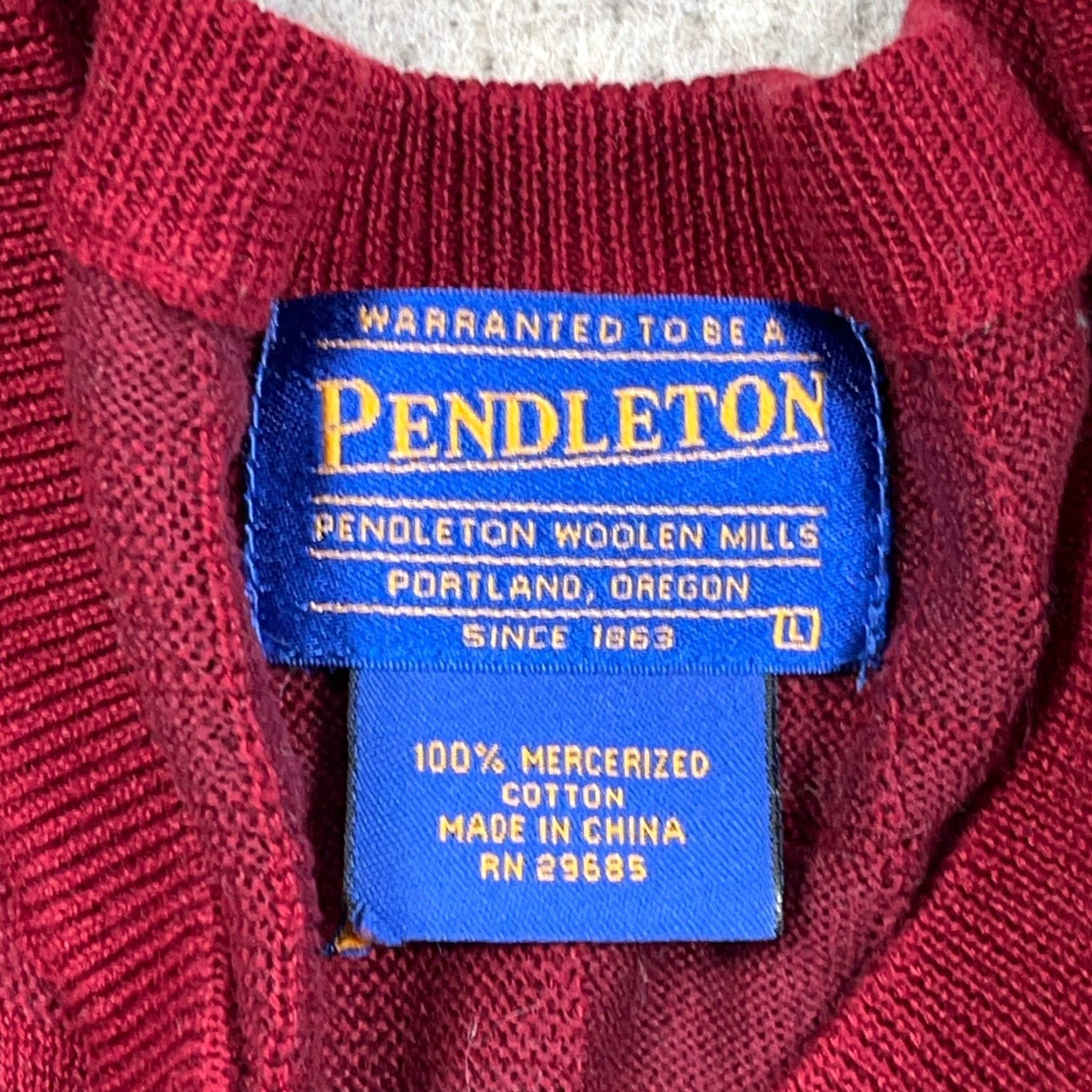 Dockers Pendelton Sweater Men Large Red Mercerized Cotton V Neck Geometric Grandpa Golf Size US L / EU 52-54 / 3 - 3 Thumbnail