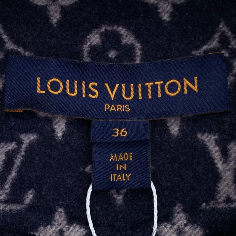 Louis Vuitton Louis Vuitton Dark blue logo print full print wool lapel z Size XS / US 0-2 / IT 36-38 - 6 Thumbnail