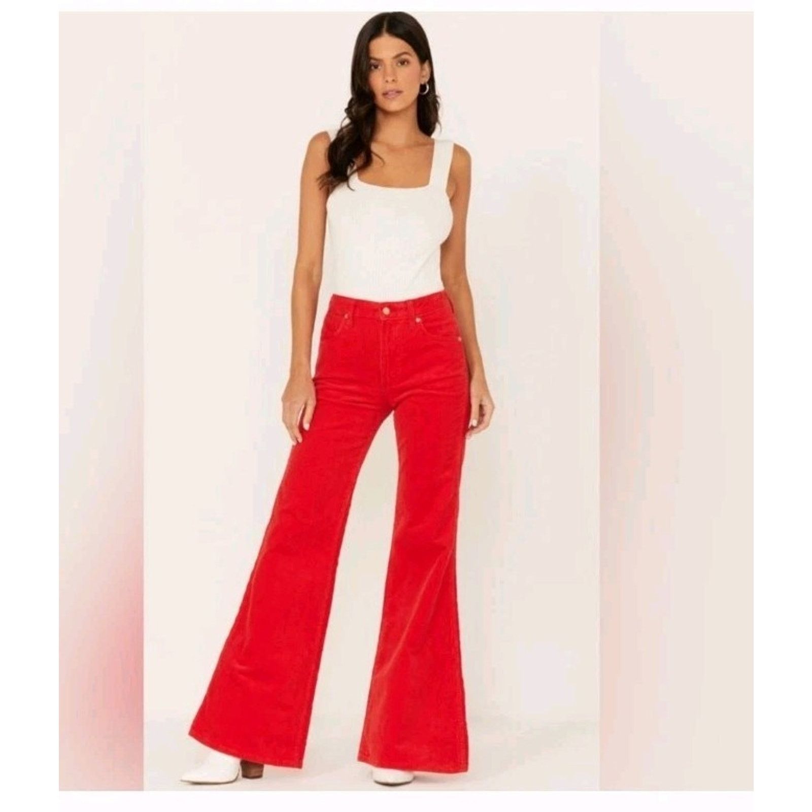 Wrangler New Wrangler Wanderer High-Rise Corduroy Red Pants 27x34 Size 27" / US 4 / IT 40 - 2 Thumbnail
