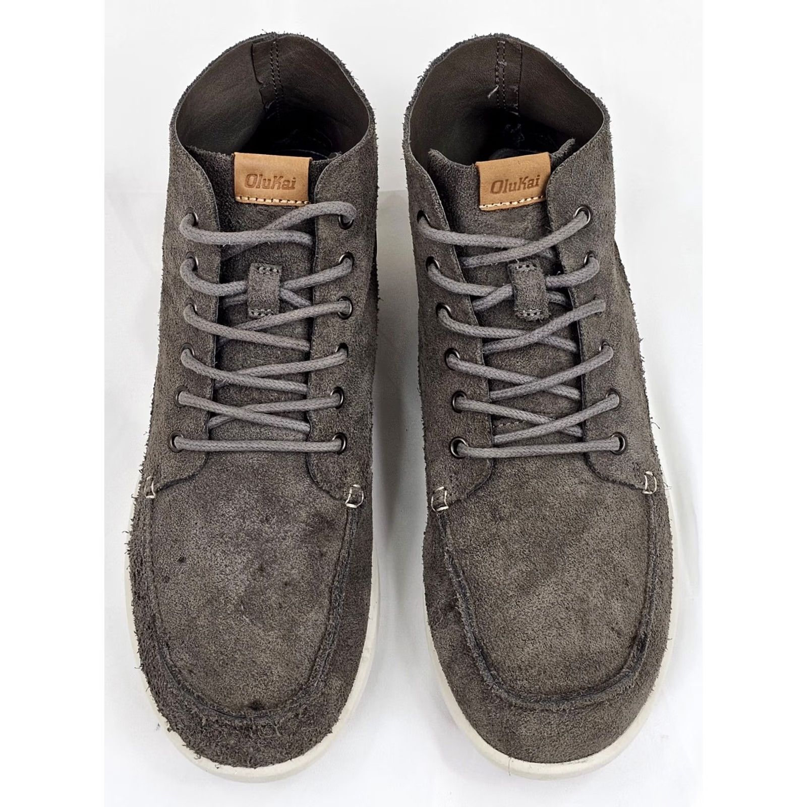 Olukai Olukai Nalukai Kala Nubuck Leather Chukka Boots Men 9 Gray Mid Top Lace Up Shoes Brown? Size US M / EU 48-50 / 2 - 5 Thumbnail