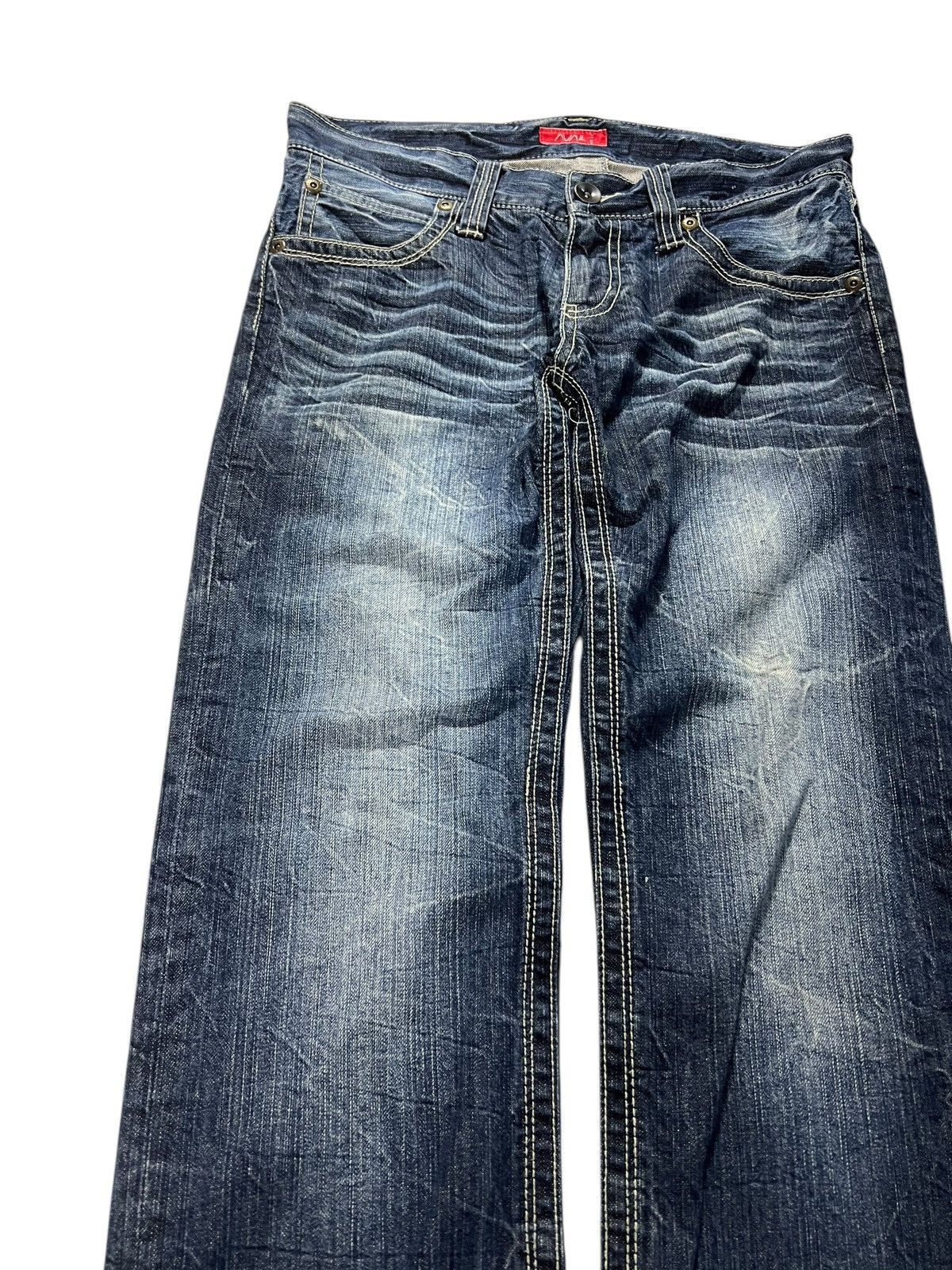 If Six Was Nine × Japanese Brand × Le Grande Bleu (L.G.B.) 💥FLARE💥AVAL WASHED HONEYCOM PUNK JEANS Size US 32 / EU 48 - 5 Thumbnail