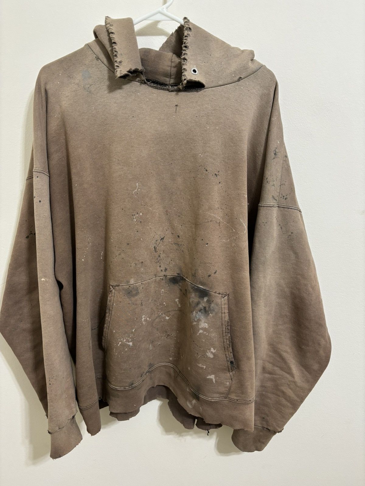 Vintage 90s thrashed & distressed blank Vintage Hoodie 🎨 Size US XL / EU 56 / 4 - 1 Thumbnail