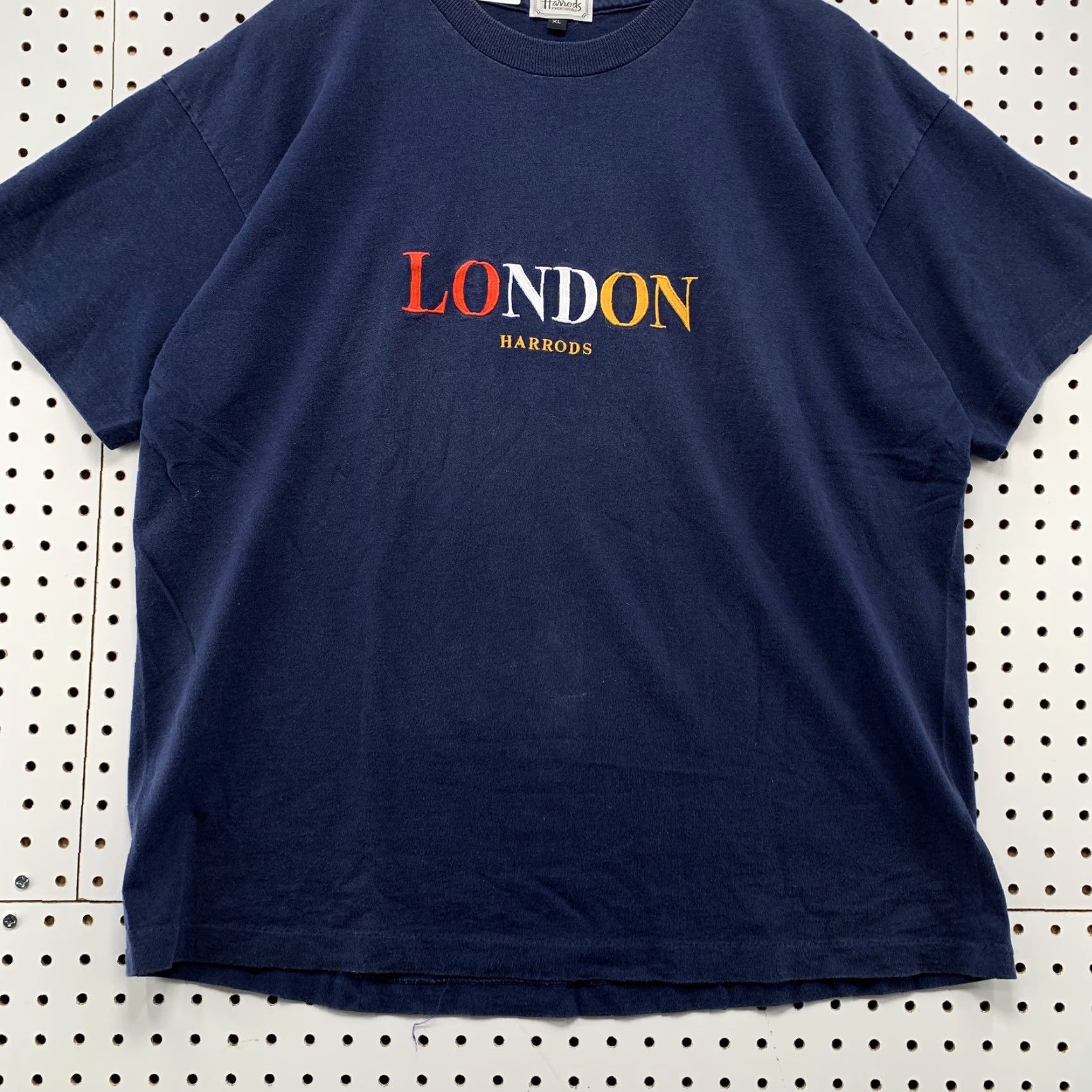 Harrods VINTAGE Harrods London Shirt Mens XL Blue Short Sleeve Embroidered 90s Size US XL / EU 56 / 4 - 6 Thumbnail