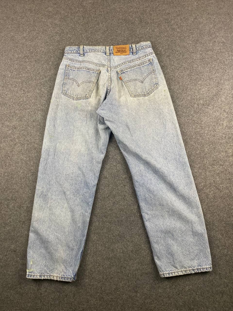 Levi's vintage levis 665 orange tab paint splatter denim Size US 33 - 1 Thumbnail