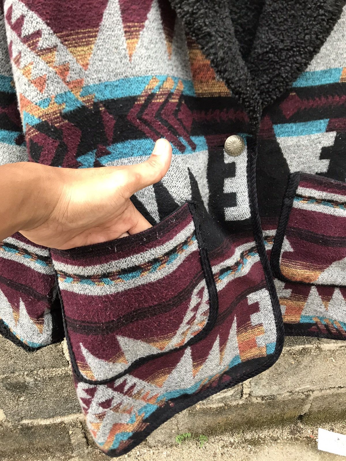 Japanese Brand ⚡️Vintage Southwestern Titicaca Navajo Patterned Coat Jacket Size US XL / EU 56 / 4 - 5 Thumbnail
