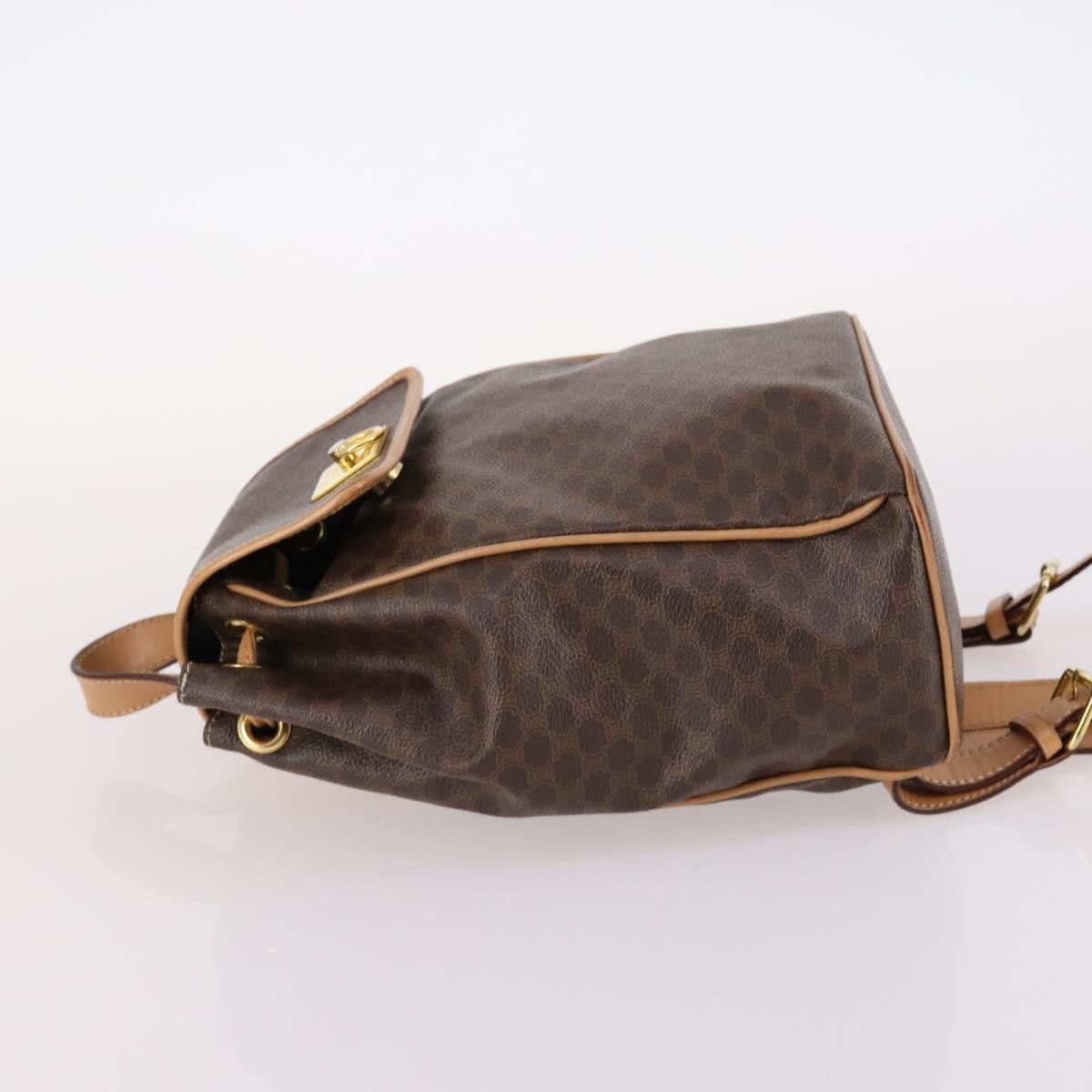 Celine CELINE Macadam Canvas Backpack Pvc Leather Brown Gold Size ONE SIZE - 5 Thumbnail