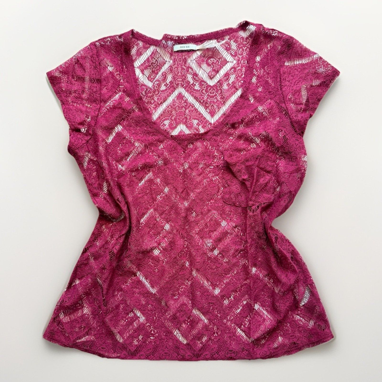 Urban Outfitters Vintage Size Small Urban Outfitters burgundy lace blouse tee Size S / US 4 / IT 40 - 1 Thumbnail