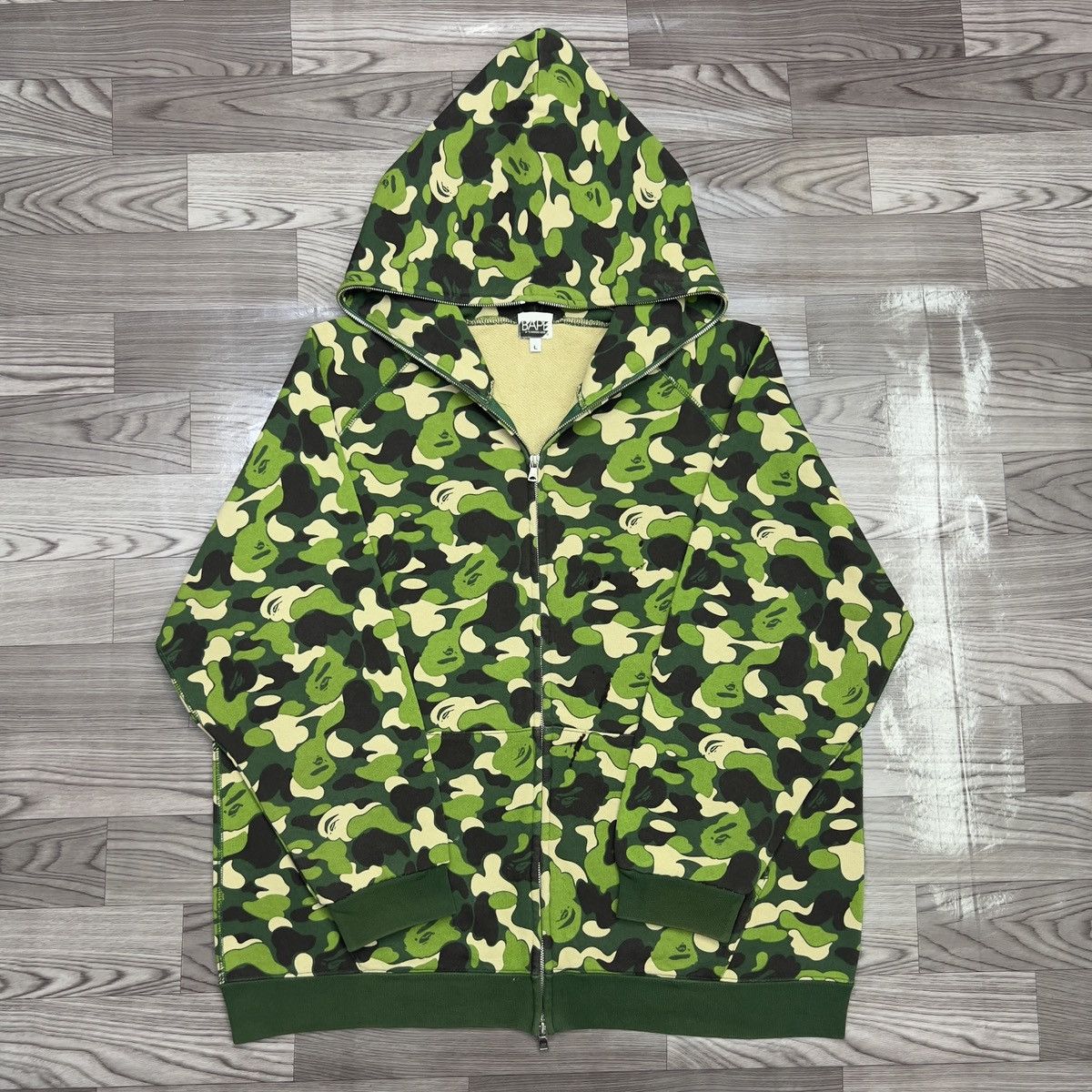 Bape Bape Camo Green Full Zip Up Hoodie Size US L / EU 52-54 / 3 - 4 Thumbnail