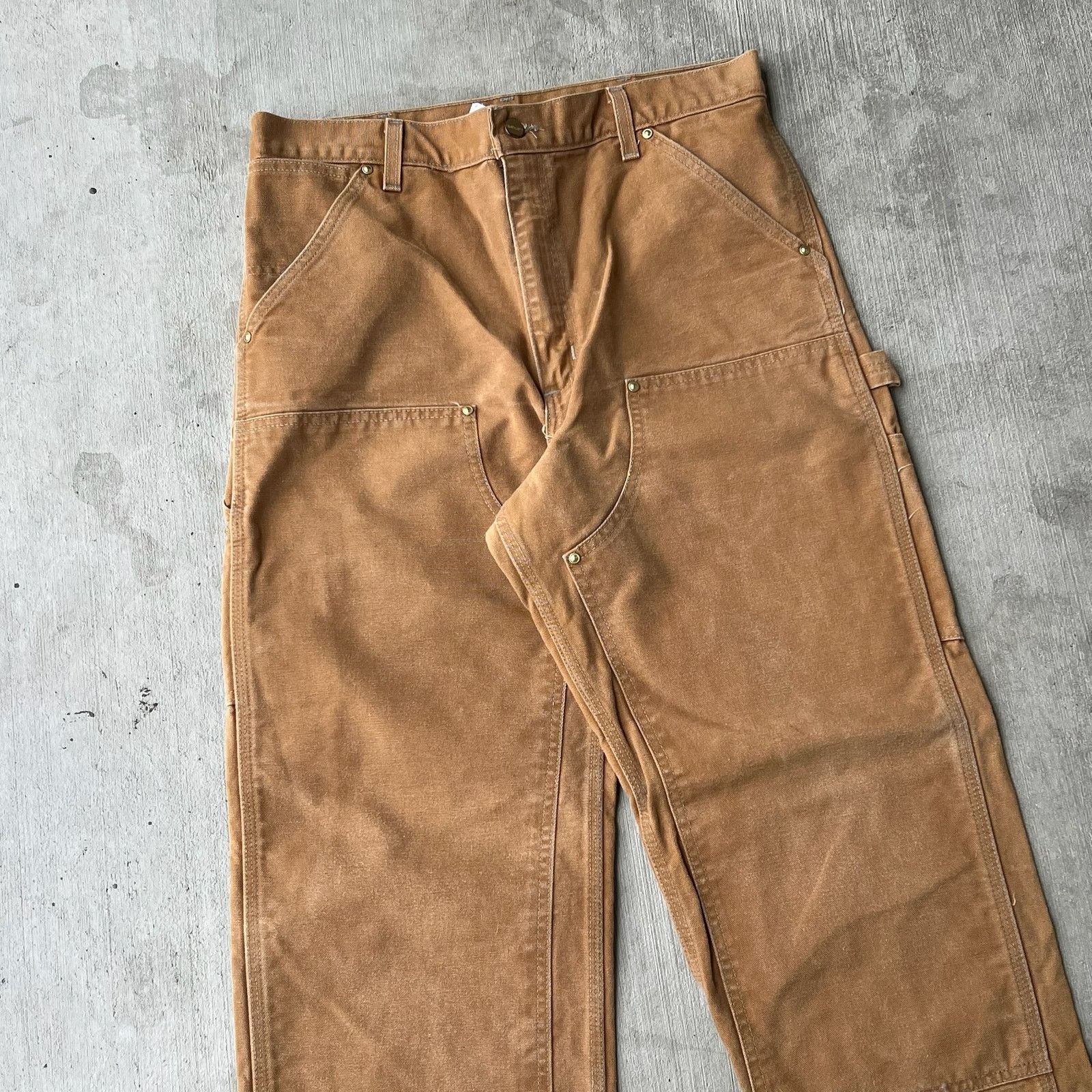 Carhartt × Vintage Carhartt brown double knee work wear carpenter pants Size US 33 - 2 Thumbnail