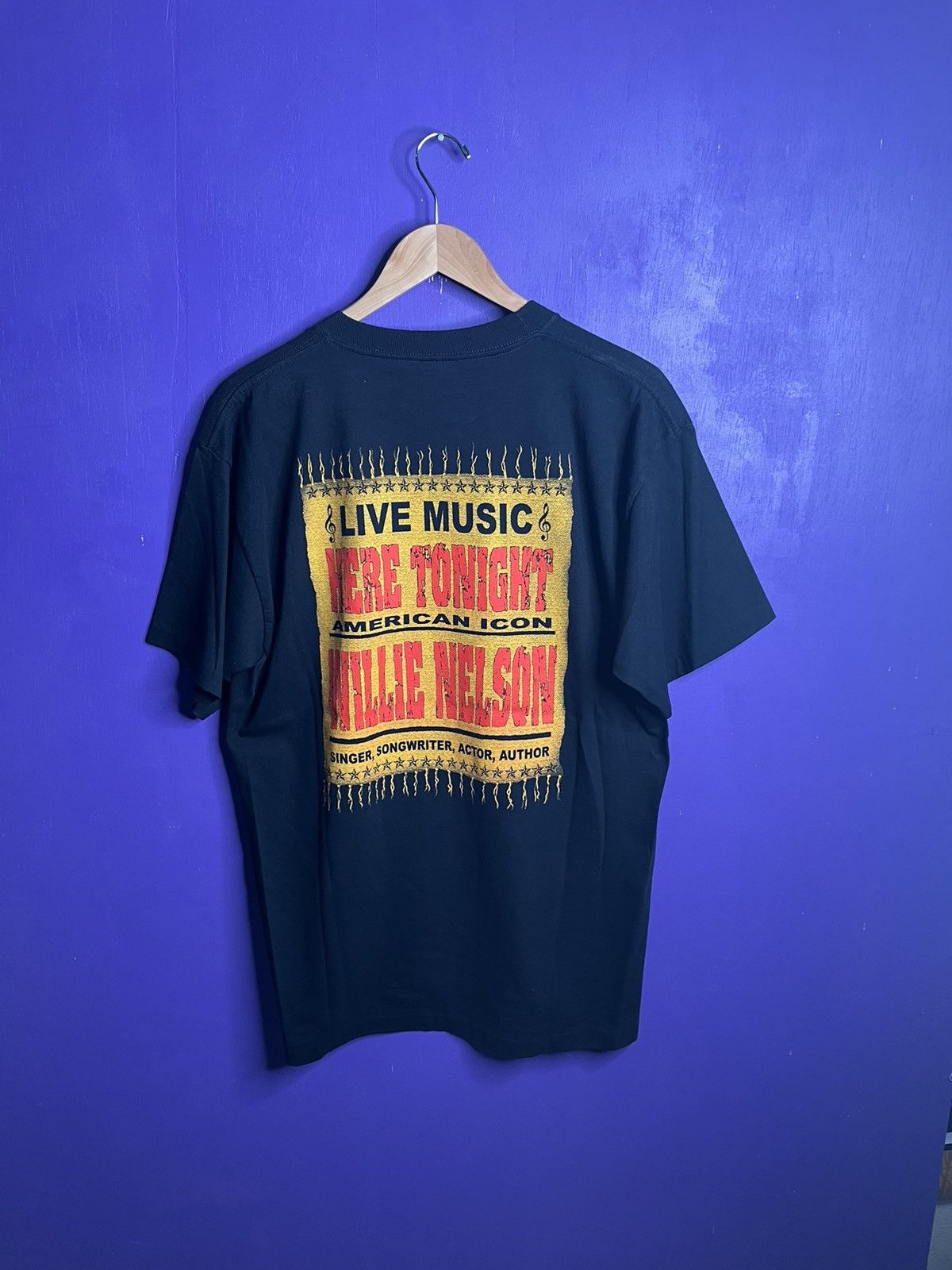 Band Tees × Vintage Vintage 90s Willie Nelson American icon concert t-shirt Size US L / EU 52-54 / 3 - 2 Thumbnail