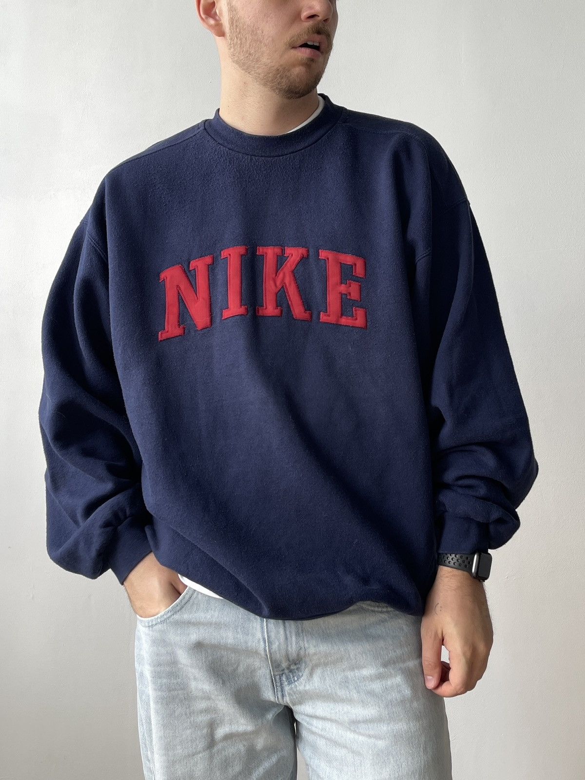 Sweatshirt Navy Nike Old Nike Crewneck Navy Nike Crewneck Nike - Main Image