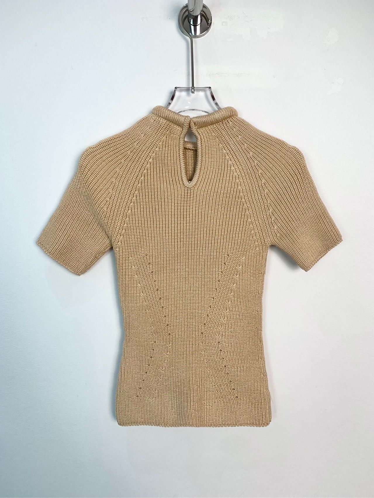 Fendi Fendi Brown Striped Short-Sleeve Knit Top (Size S) Size XS / US 0-2 / IT 36-38 - 7 Thumbnail
