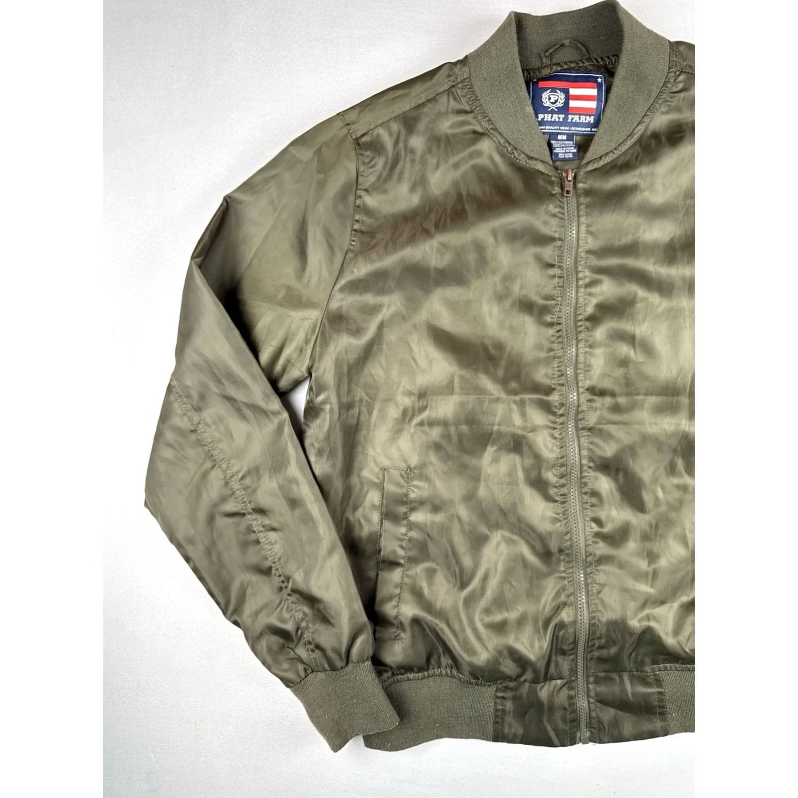 Phat Farm VINTAGE Y2K Phat Farm MA1 Bomber Jacket Olive Green Flight Jacket M Mens Size US M / EU 48-50 / 2 - 2 Thumbnail