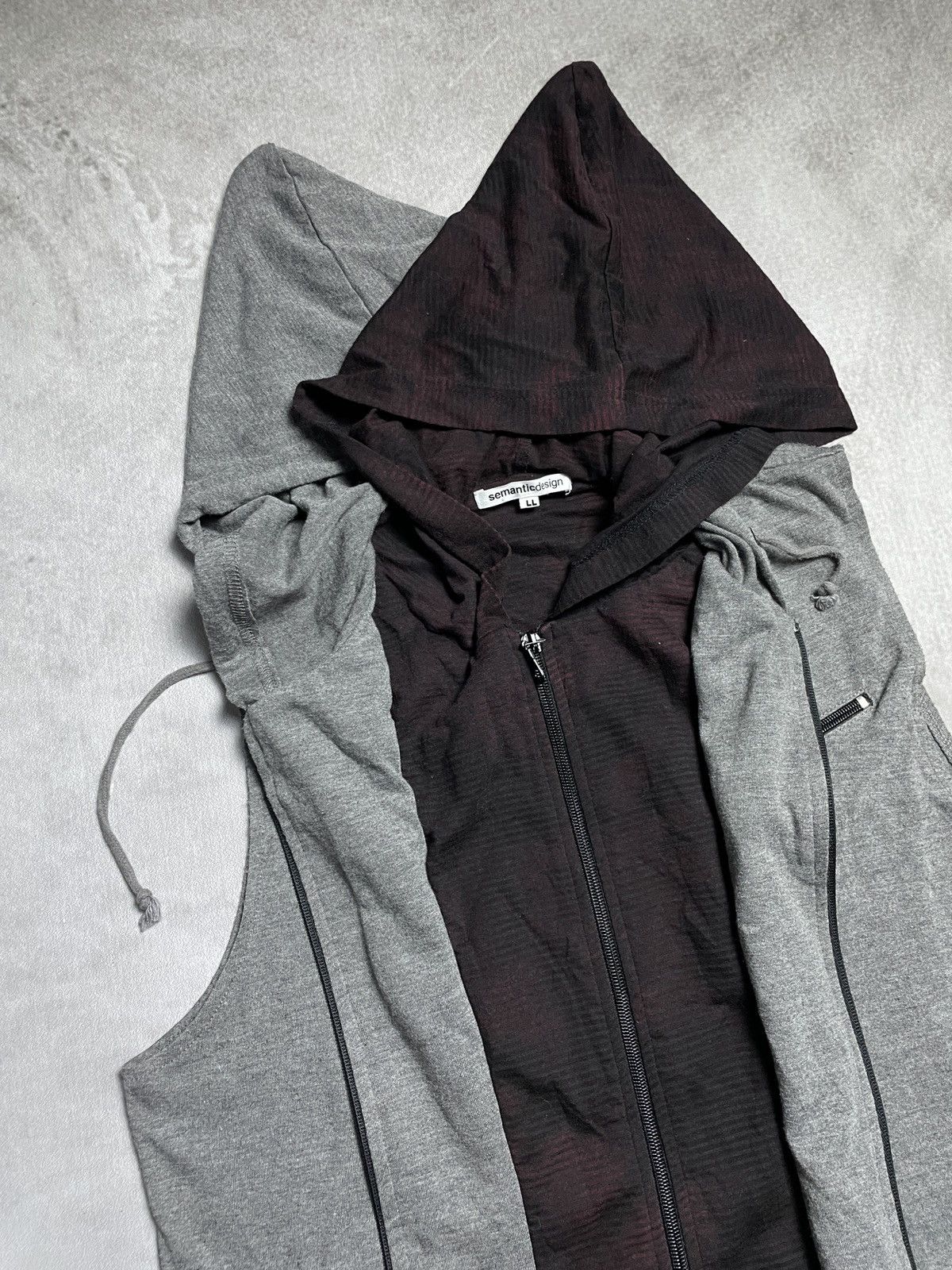 5351 POUR LES HOMMES 2000’s Semantic Design - Double Inner Vkei Style Hooded Vest Size US M / EU 48-50 / 2 - 9 Thumbnail