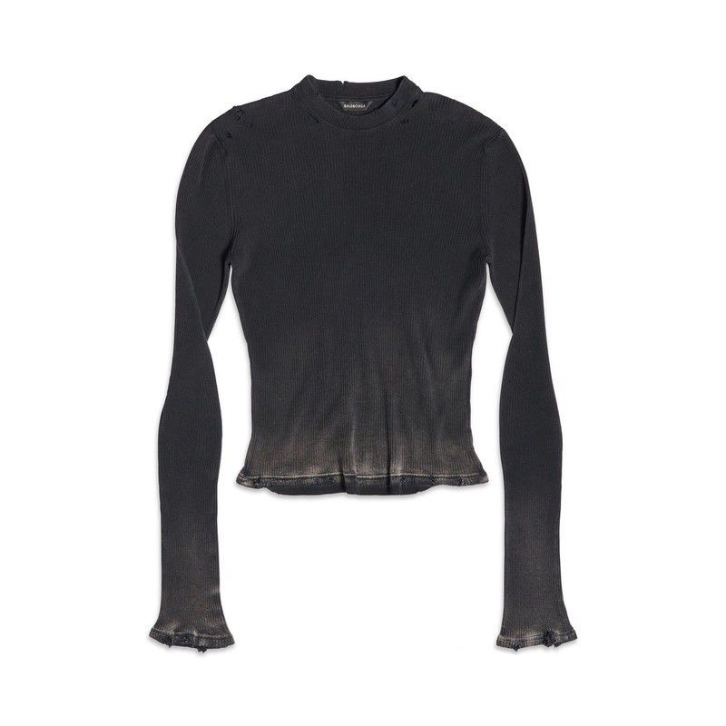 Balenciaga o1tr1nto1125 Long Sleeve Top in Black Size S / US 4 / IT 40 - 1 Thumbnail