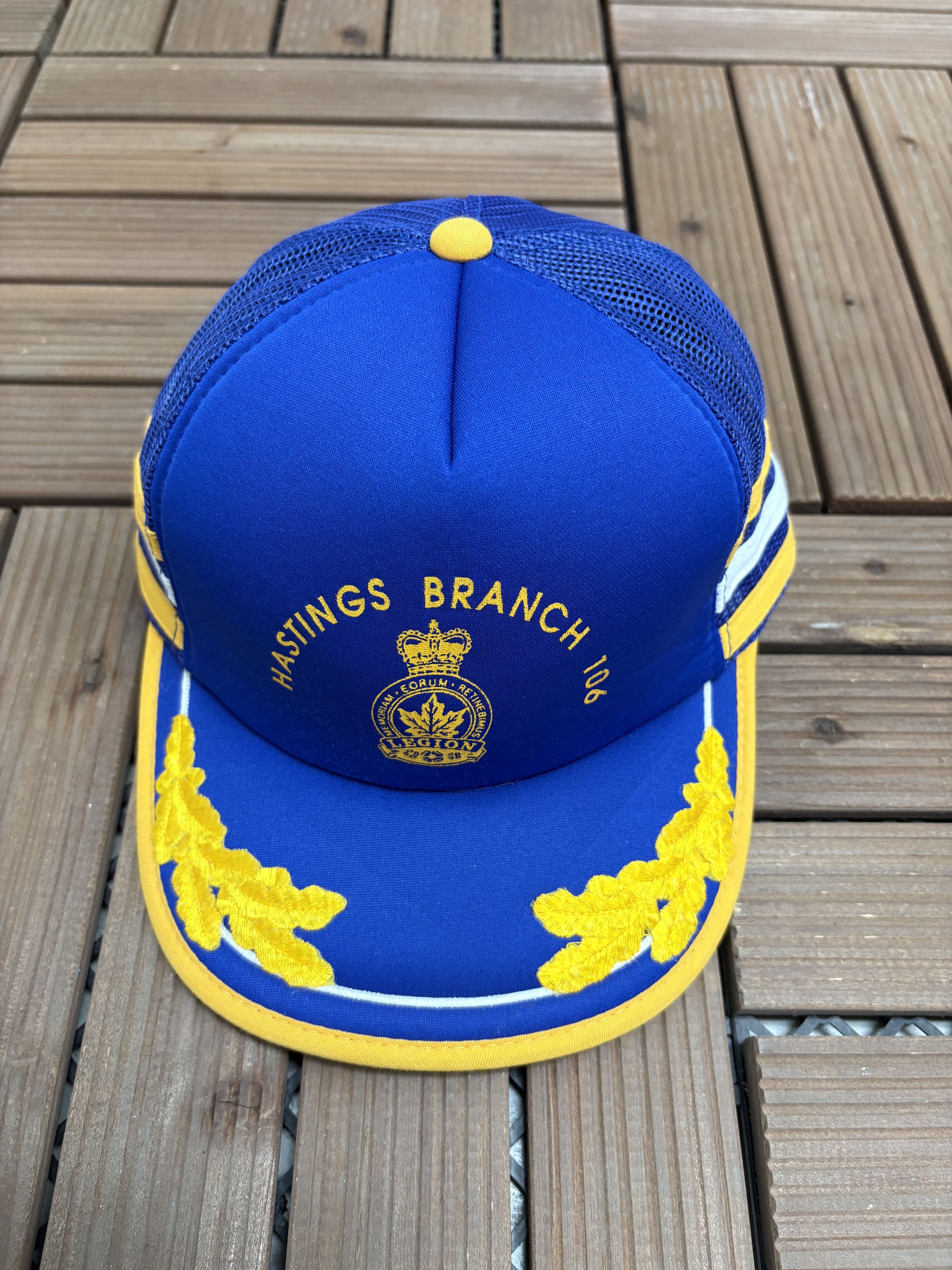 Vintage Royal Canadian Legion Branch 106 Vintage Blue Snap Back Hat Size ONE SIZE - 2 Thumbnail