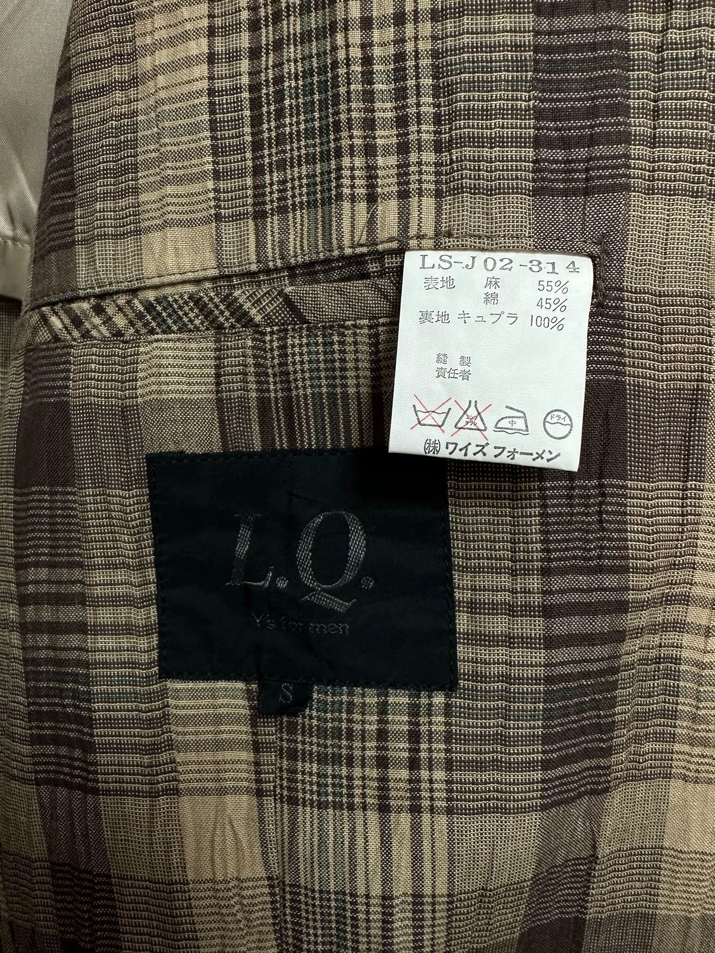 Y's for Men Y’s for men Linen Check Jacket (Padded, Loose, Vintage) Size US S / EU 44-46 / 1 - 8 Thumbnail