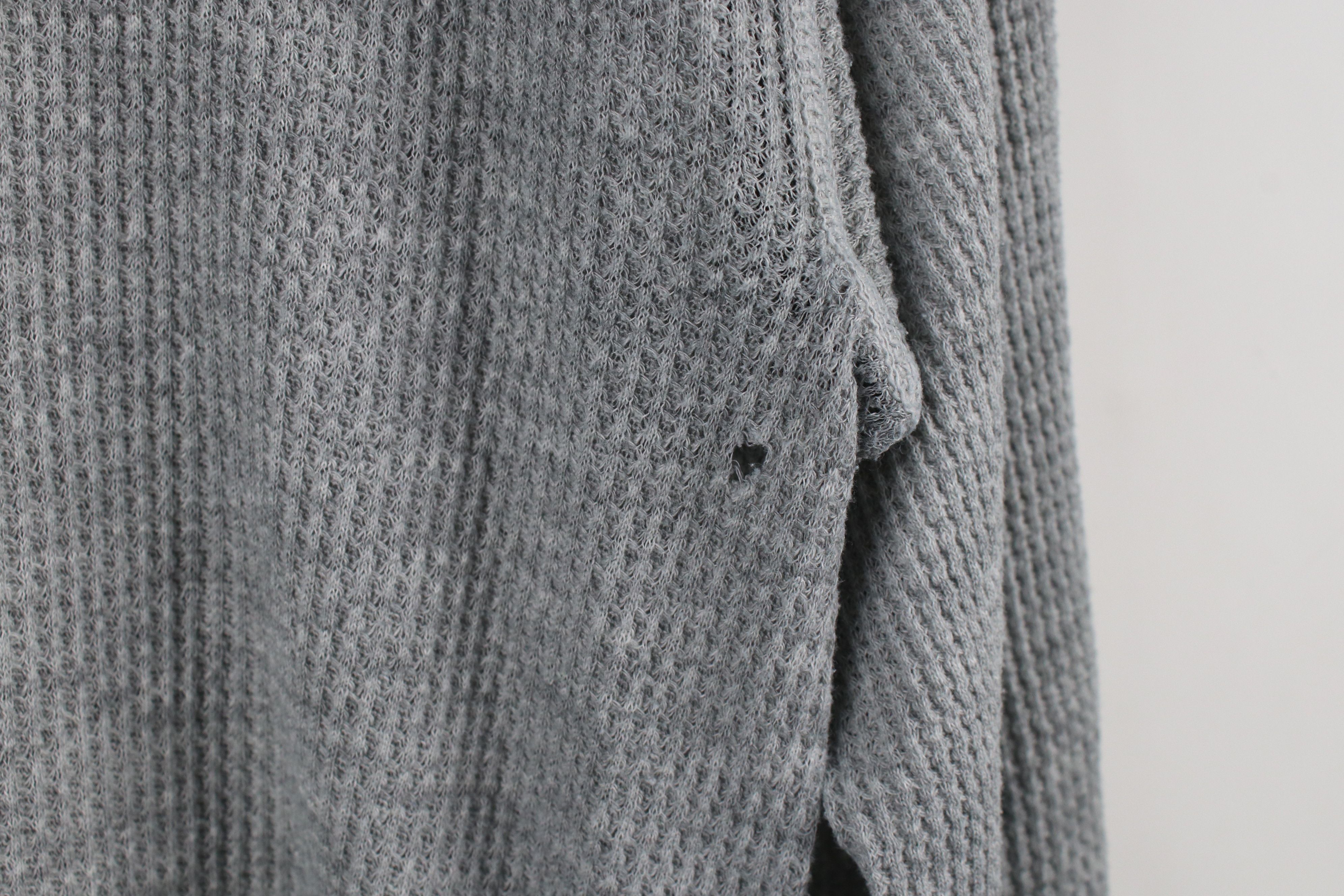 Vintage Vintage 70s Streetwear Thermal Waffle Knit T-Shirt Gray USA Size US XL / EU 56 / 4 - 8 Thumbnail
