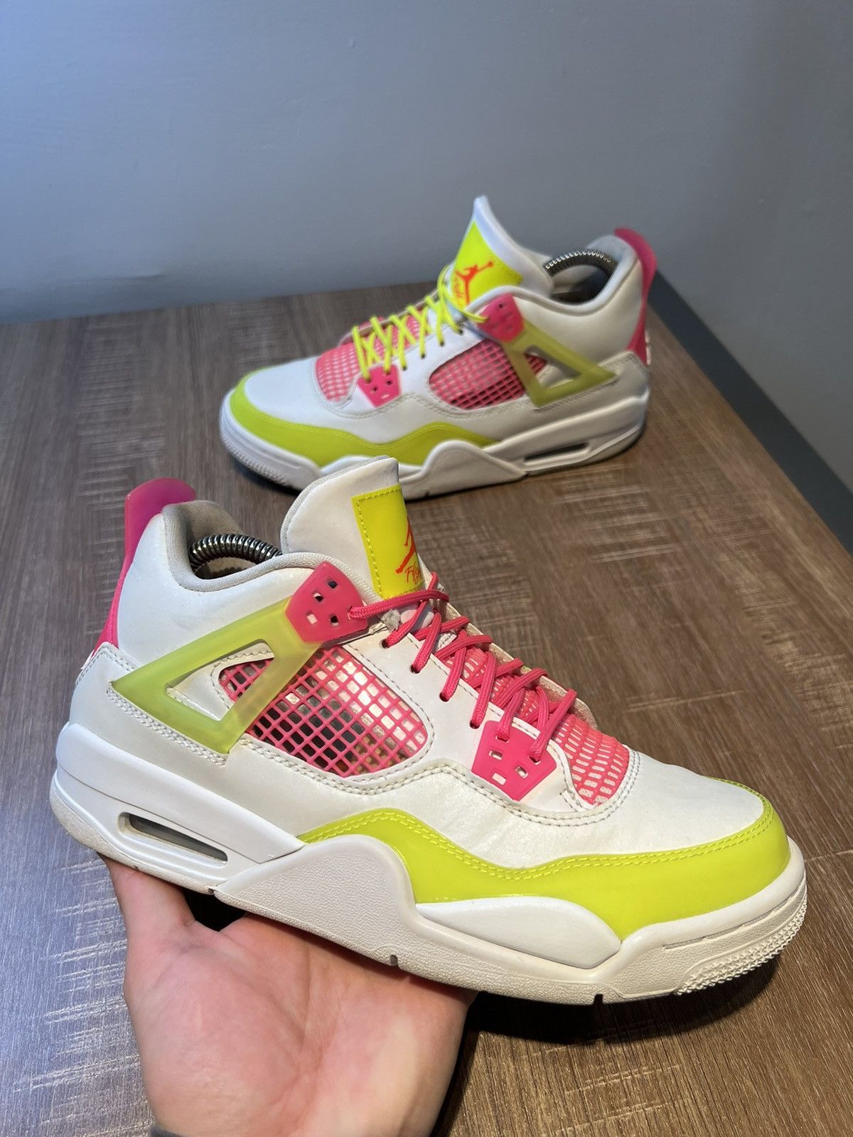 Jordan Brand Jordan 4 Retro White GS Lemon Pink Youth Size 7Y Womens 8.5 |  Grailed