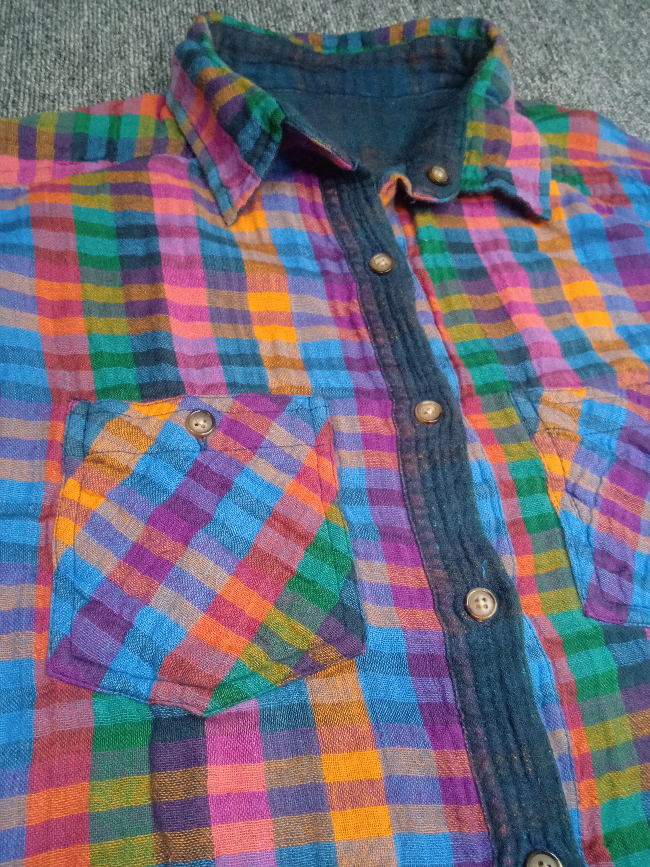 Japanese Brand Crazy Button Shirt A reversible black or rainbow Size US M / EU 48-50 / 2 - 2 Thumbnail