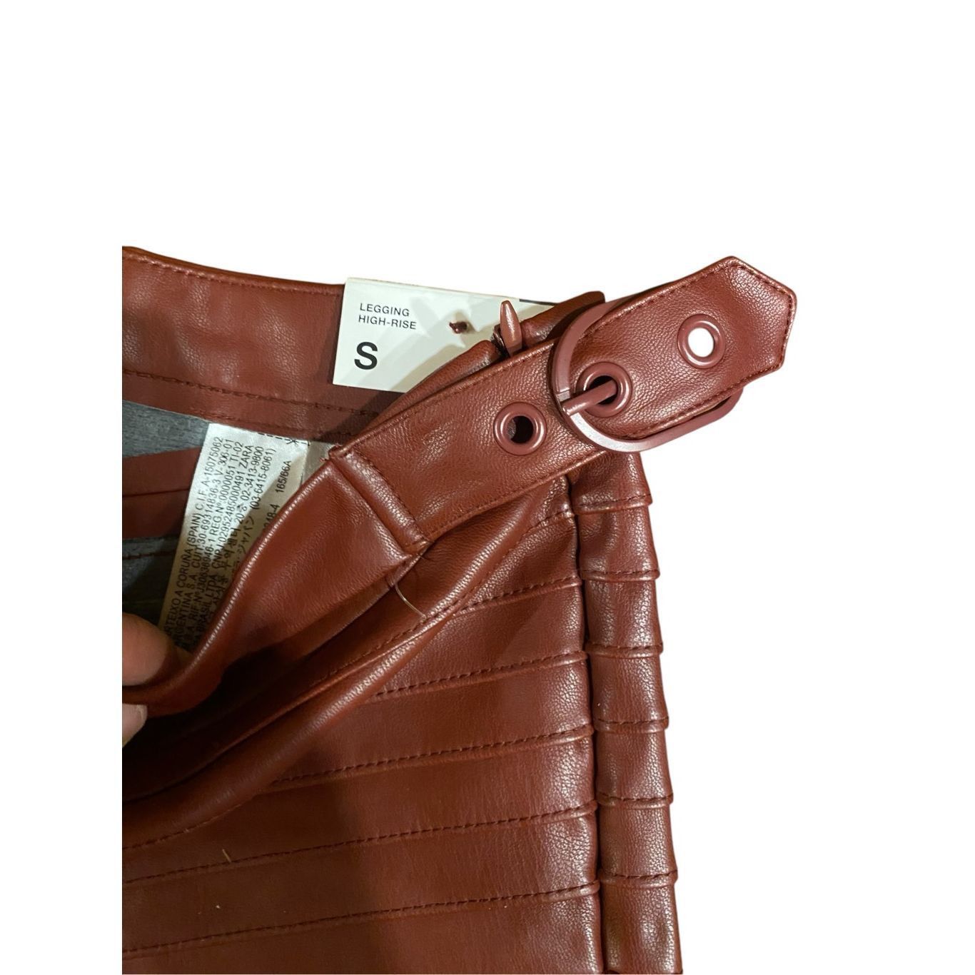 Zara Zara High-rise Faux Leather Leggings in Burgundy Size Small Size 26" / US 2 / IT 38 - 6 Thumbnail