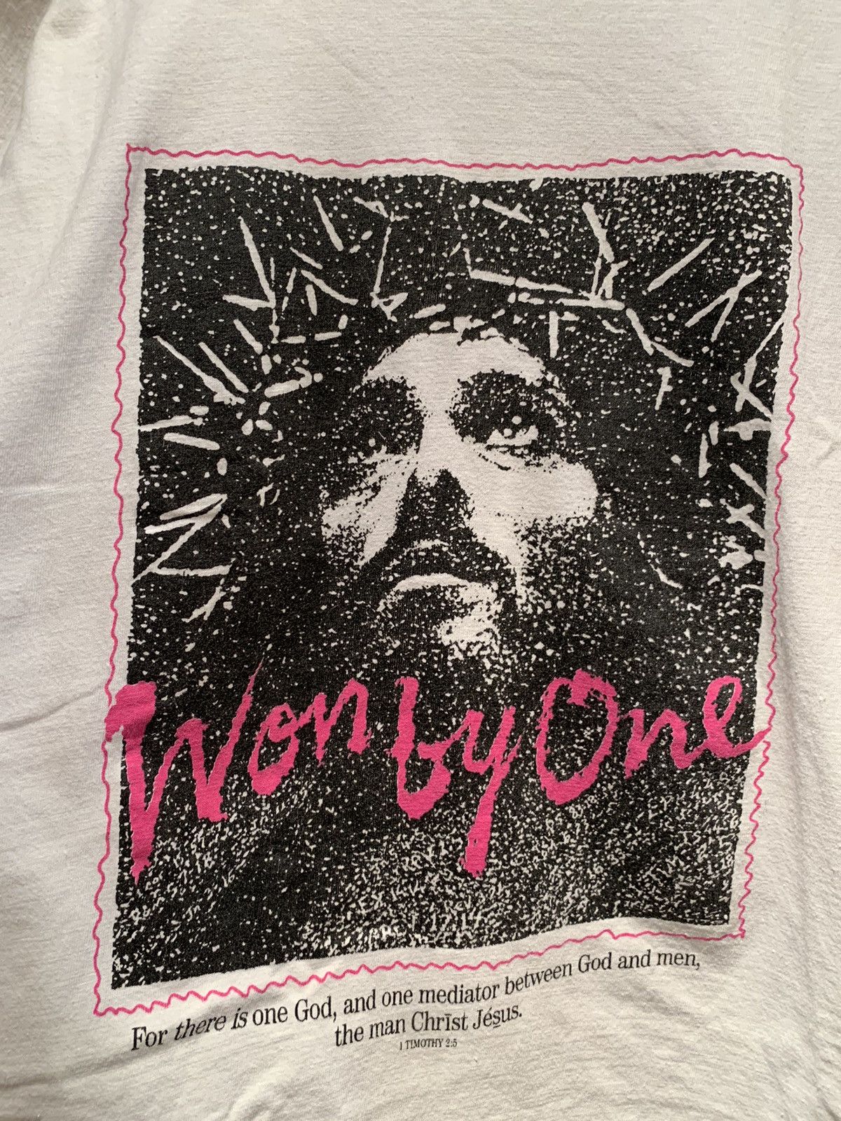 Vintage RARE Vintage Won By One Jesus Christ Art Single Stitch Shirt Size US L / EU 52-54 / 3 - 2 Thumbnail