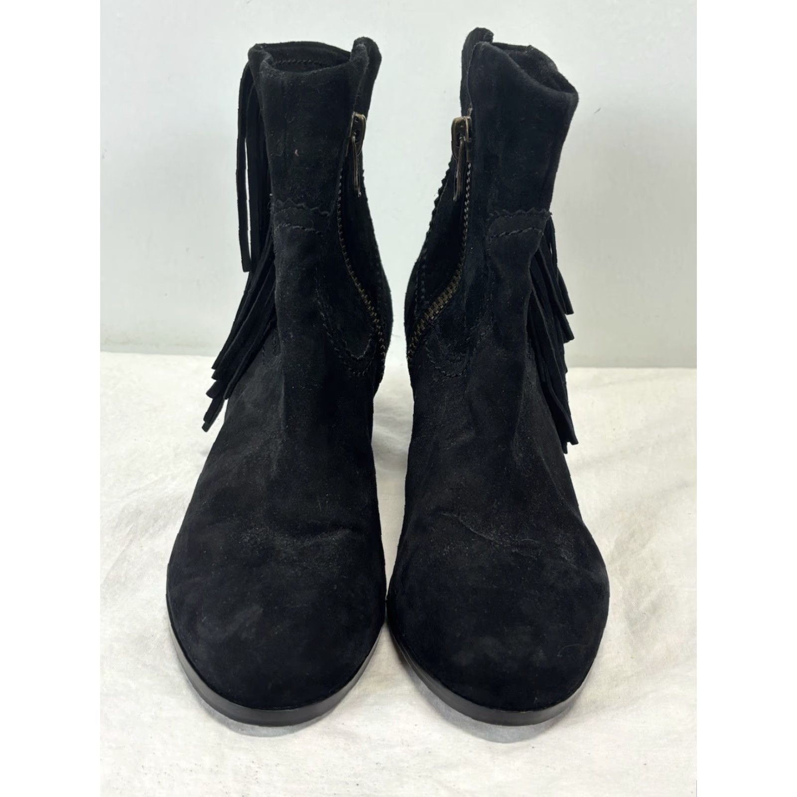 Sam Edelman SAM EDELMAN Louie Suede Boots Size 7 M Black Fringe Western Cowgirl Zip Womens Size US 7 / IT 37 - 3 Thumbnail