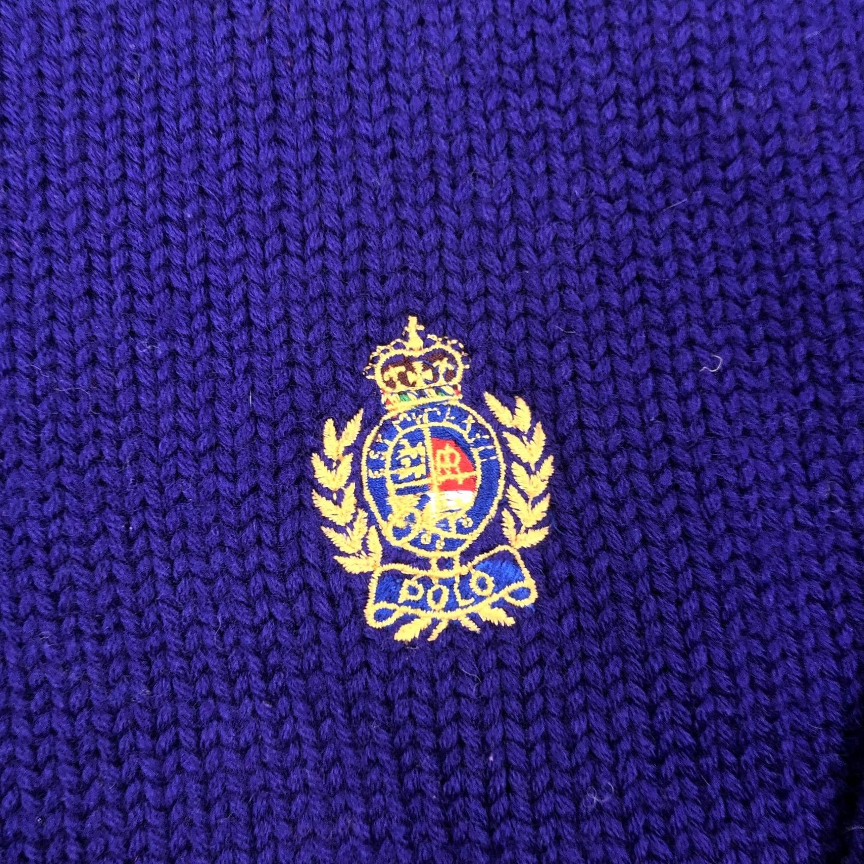 Polo Ralph Lauren Polo Ralph Lauren Men's XL Purple 100% Wool Crew Neck Sweater Embroidered Crest Pullover Knit Solid Classic Preppy Mens Size US XL / EU 56 / 4 - 2 Thumbnail