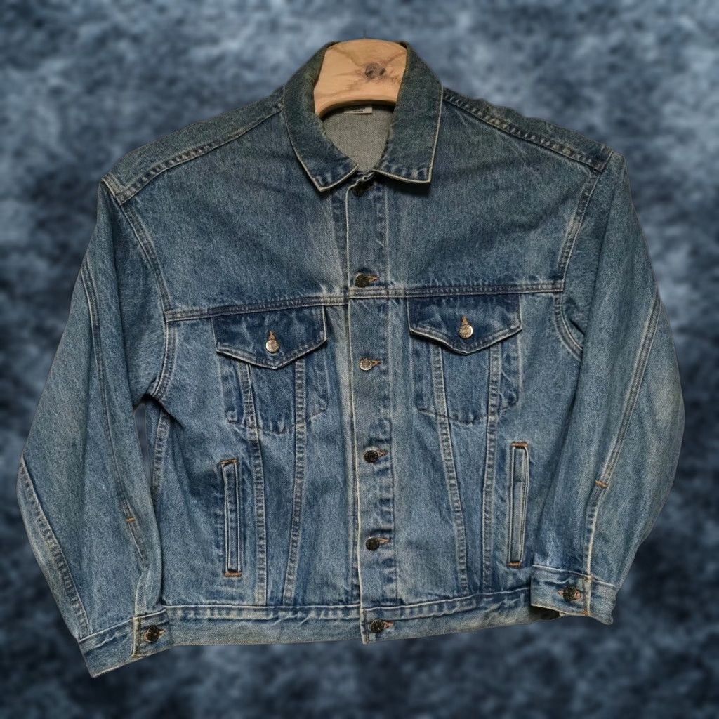 Vintage Vtg Rolling Rock Beer Jacket Mens M Denim Jean Made in USA 1980s Jacket Size US 31 - 1 Thumbnail