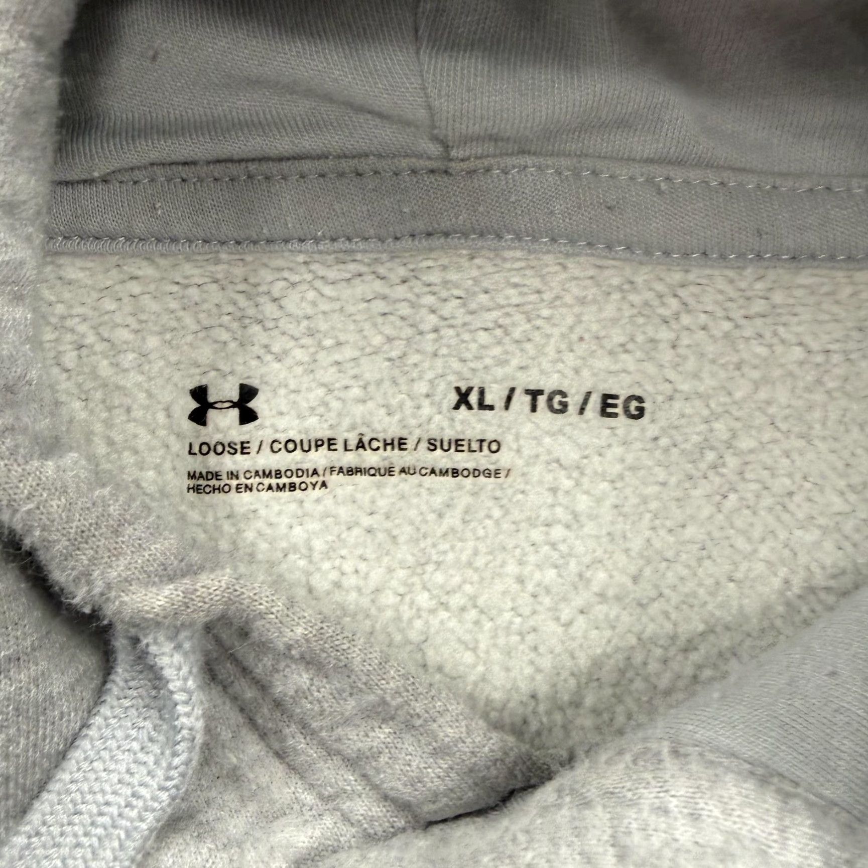 Under Armour Under Armour Hoodie Mens XL Gray Logo Pullover Fleece Sweatshirt Kangaroo Pocket Size US XL / EU 56 / 4 - 3 Thumbnail