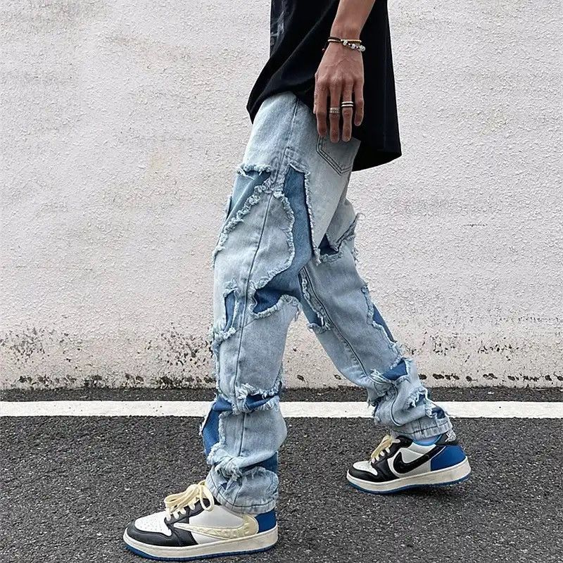 Japanese Brand × Vintage Grunge Clothes Streetwear Hole Ripped Stacked Jeans Pants Size US 34 / EU 50 - 3 Thumbnail