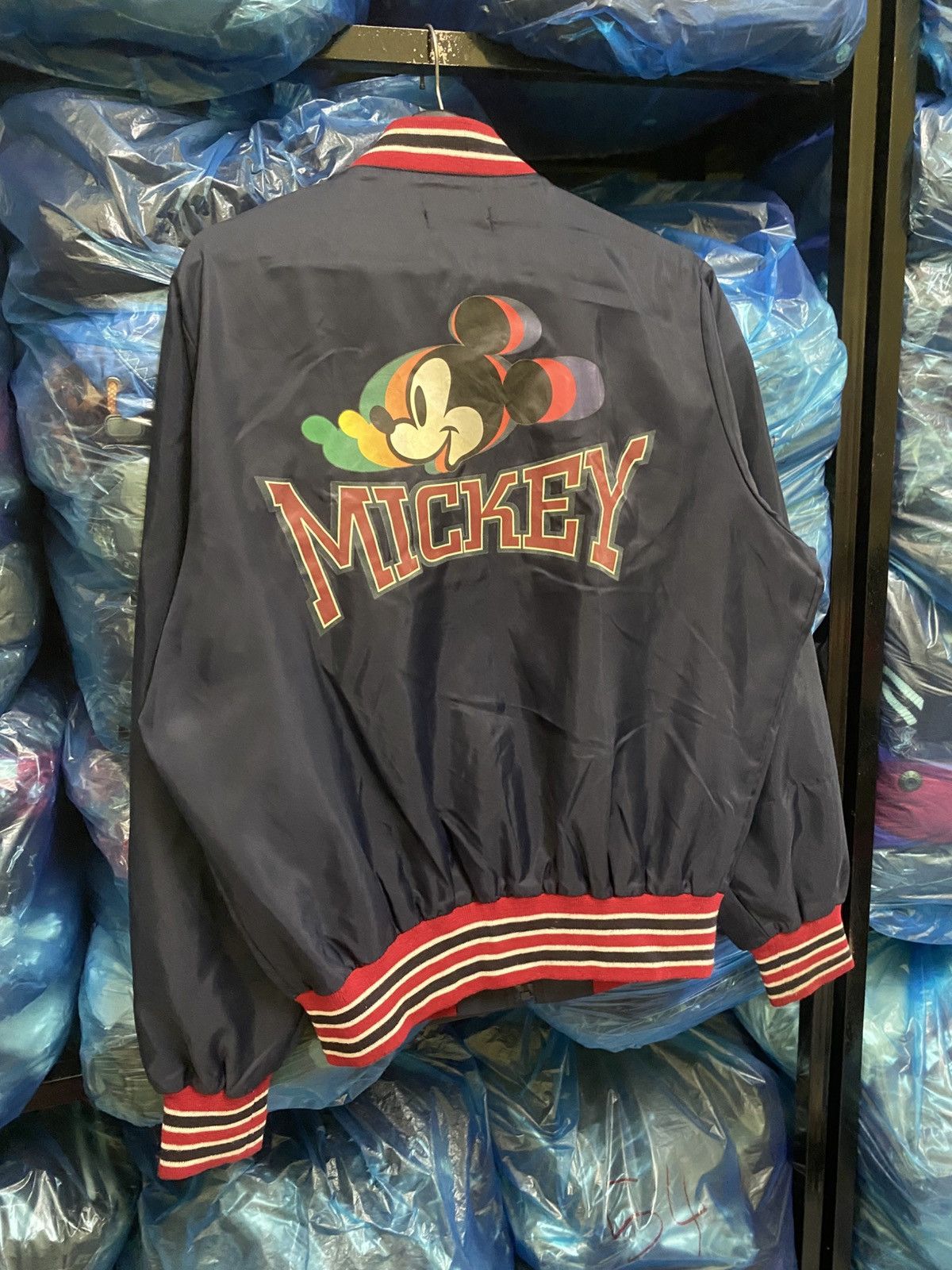 Disney × Mickey Mouse Vintage Tokyo Disneyland Mickey Mouse Bomber Jacket Navy Red Size US M / EU 48-50 / 2 - 9 Thumbnail