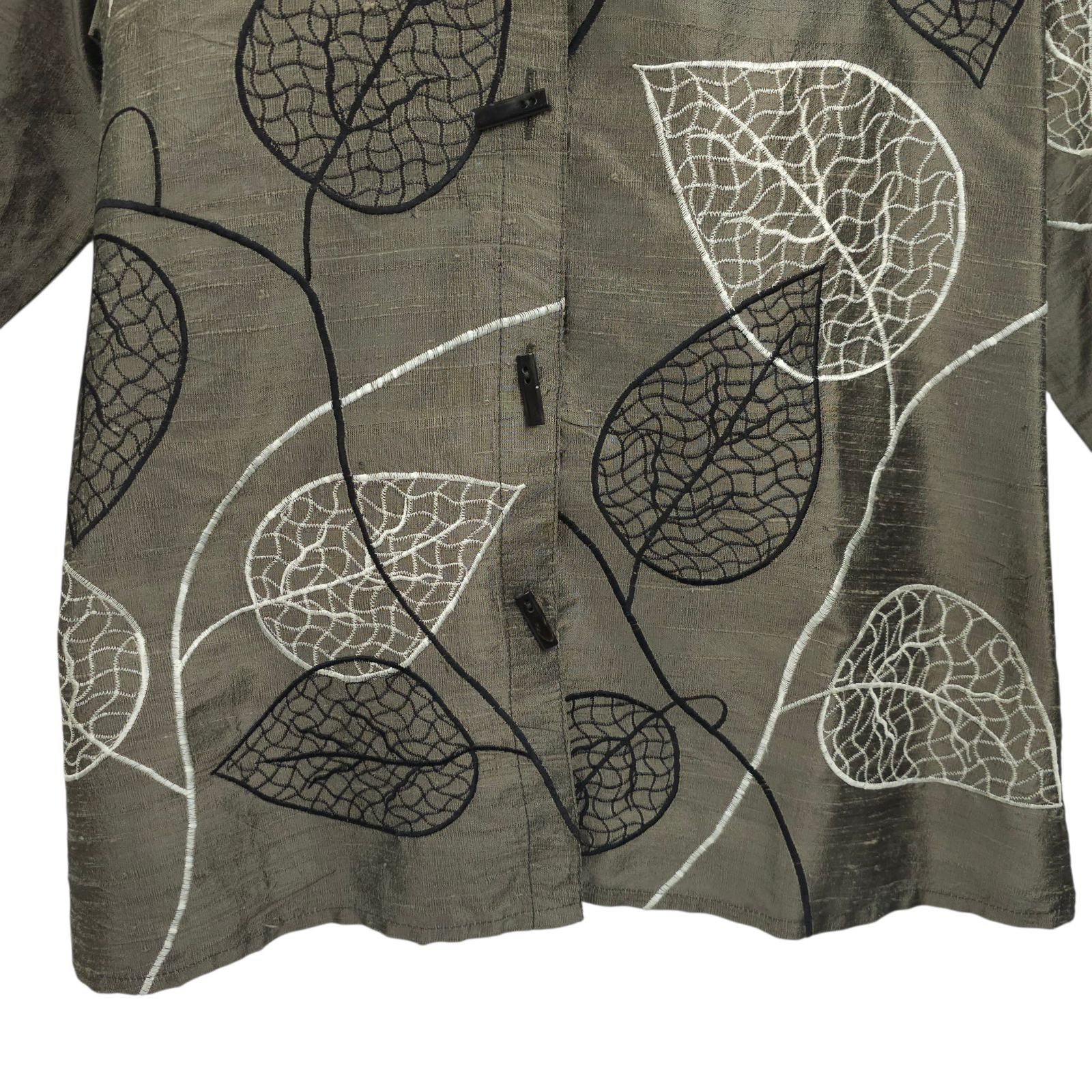 Other Yak Magik Shirt Jacket XL Embroidered Leaf Silk Boho Vintage Size XL / US 12-14 / IT 48-50 - 12 Thumbnail
