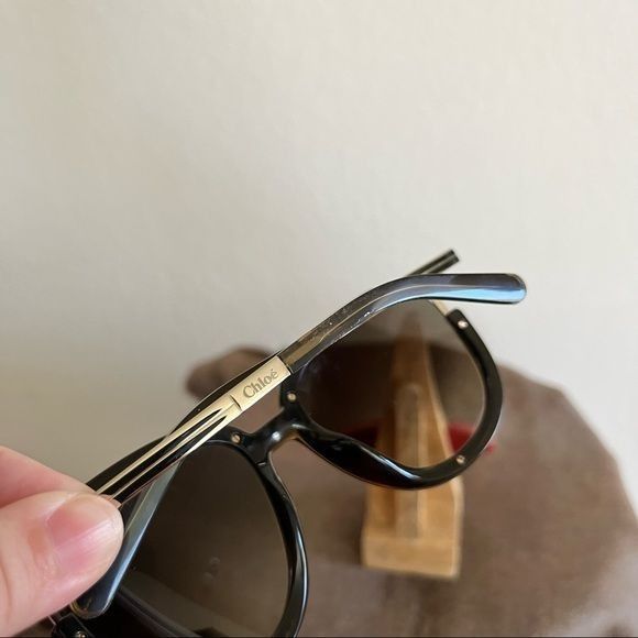 Chloe CHLOE Jayme Cut Out Round Rimmed Metal Sunglasses Size ONE SIZE - 4 Thumbnail