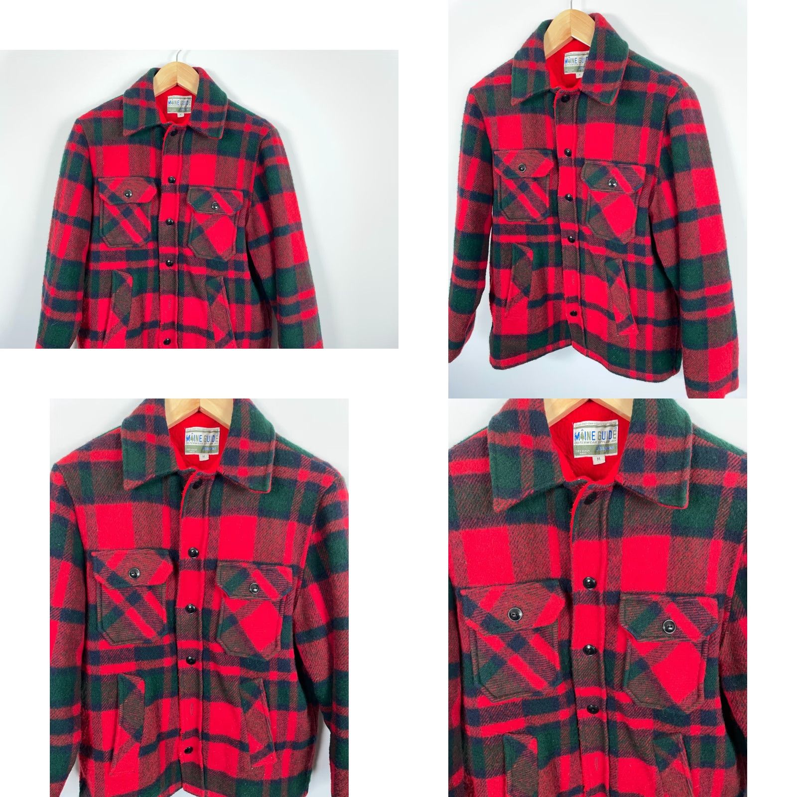 Vintage VINTAGE Congress Sportswear Maine Guide Wool Jacket Mens Medium Red Green Plaid Deep Pile Lining Size US M / EU 48-50 / 2 - 9 Thumbnail