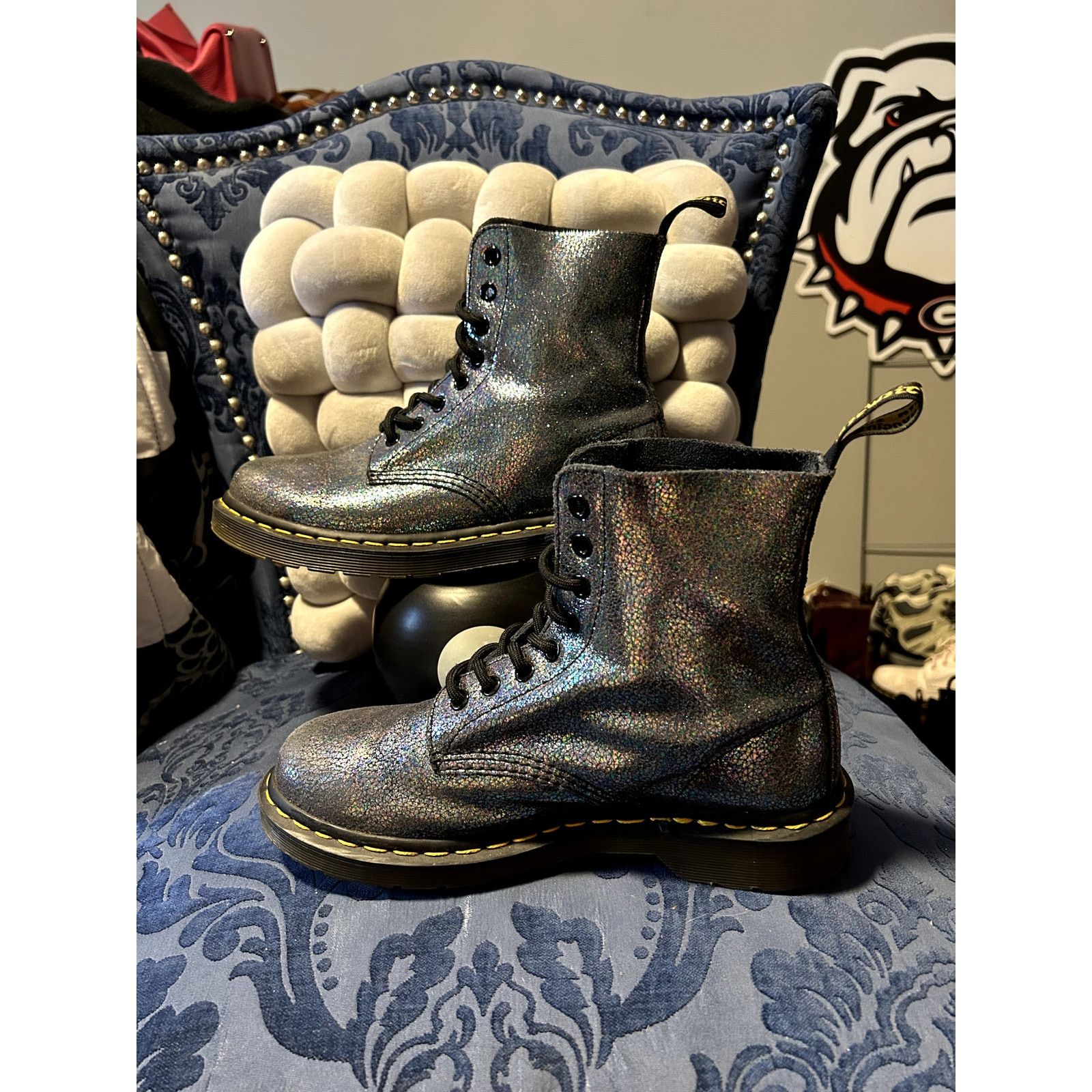 Dr. Martens Dr Martens Blue Glitter Suede Pascal size 7/EU 38 Size US 7 / IT 37 - 2 Thumbnail