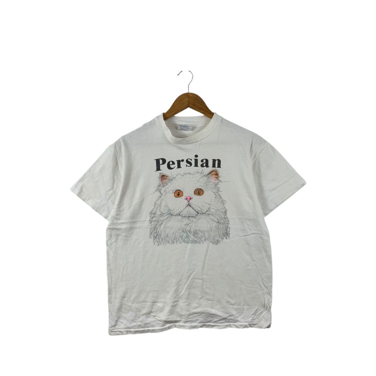 Vintage Vintage 90’ PERSIAN CAT BREED Painting Illustration Tee Size M / US 6-8 / IT 42-44 - 1 Thumbnail