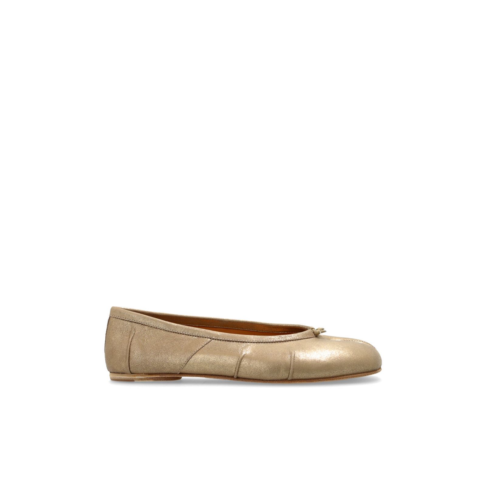 MAISON MARGIELA Tabi Cut Out Gold Leather Ballerina Flats Ne