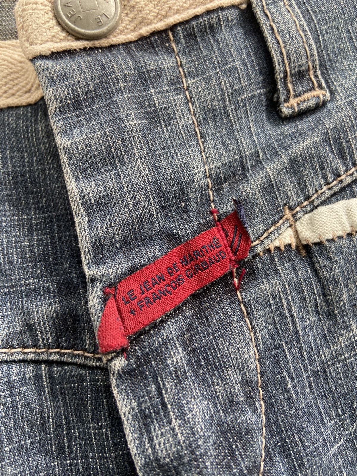 Marithe + Francois Girbaud 2000s Marithe Francois Girbaud - Wrinkled Denim Pants Size US 26 / EU 42 - 4 Thumbnail