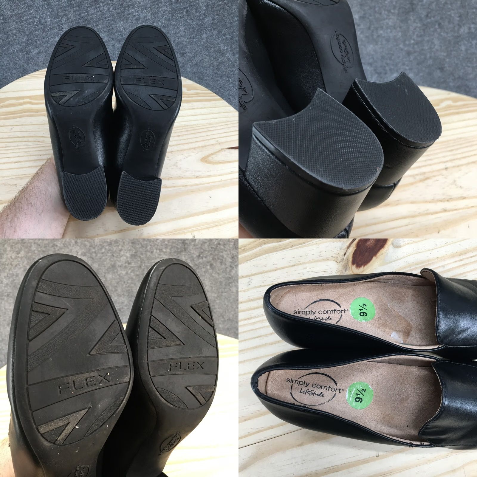 Vintage LifeStride Heels Women Black Trixie Pump Slip On Faux Leather Casual Mid Heel 9.5M Size US 10 / IT 40 - 9 Thumbnail