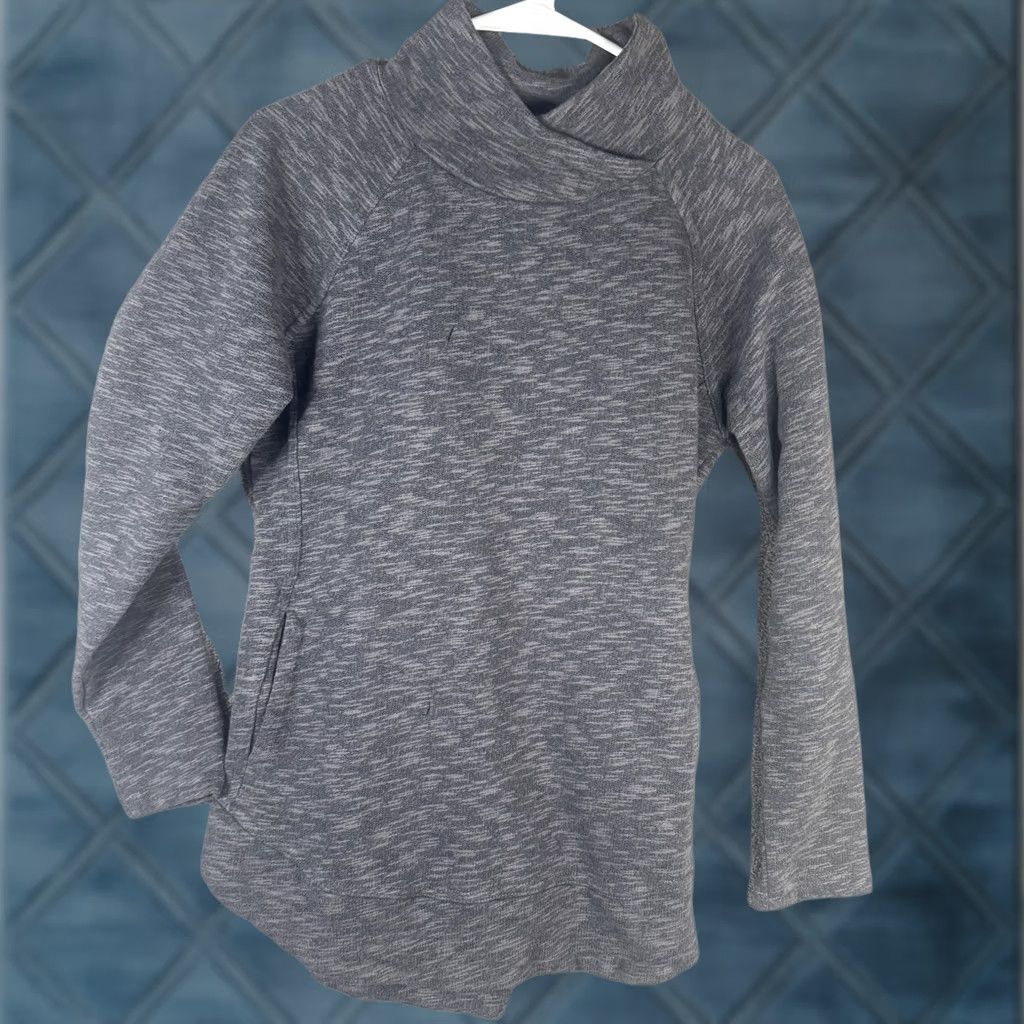 Prana prAna Sweater Tunic Womens M Gray Cowl Neck Long Sleeve Knit Pockets Size M / US 6-8 / IT 42-44 - 1 Thumbnail