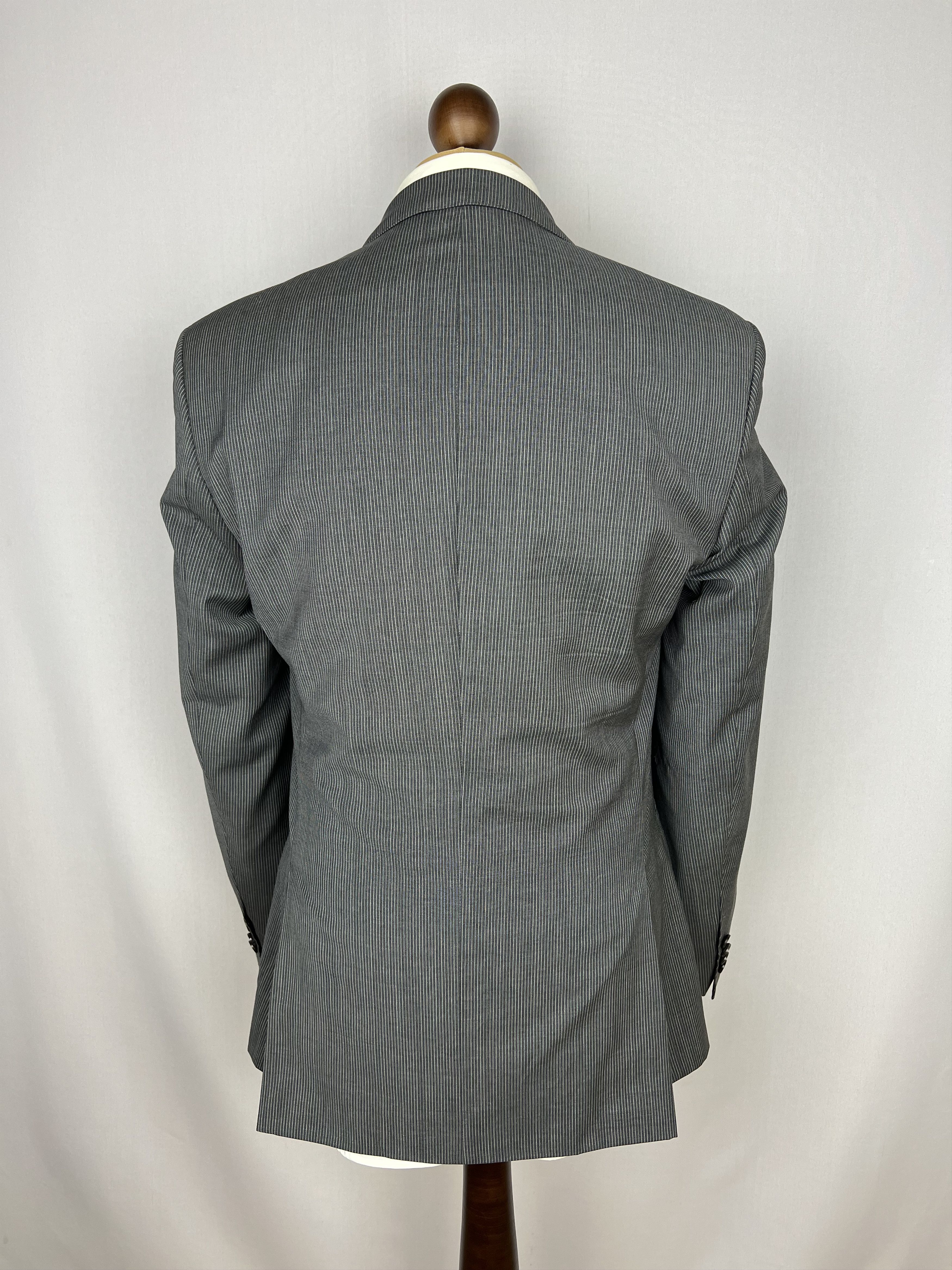 Hugo Boss by Lanificio Biella Woven Micro-Striped Wool 2 Piece Suit Size 38R - 4 Thumbnail