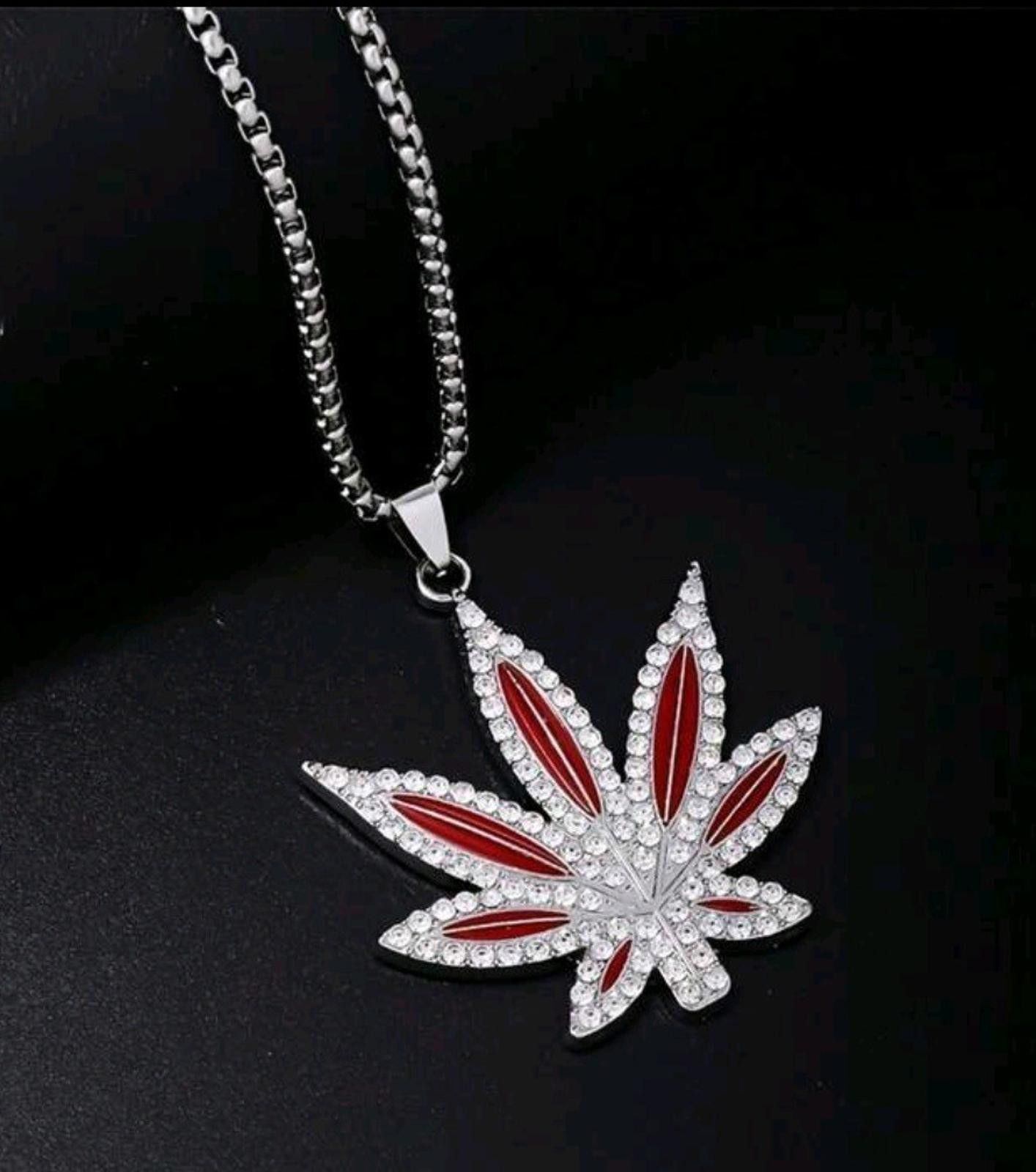 The Unbranded Brand Mary Jane Plant (Chain)-(Silver)-(Red)-(New)-(Zirconia)-$35 Size ONE SIZE - 3 Thumbnail