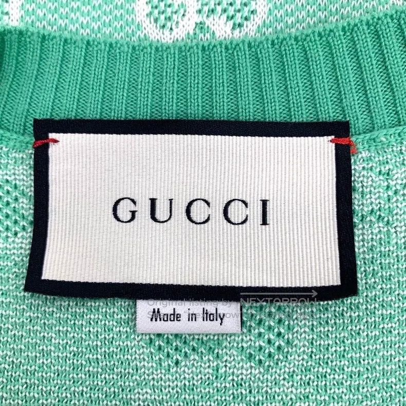 Gucci Gucci Green logo jacquard full-print cotton round-neck sho Size M / US 6-8 / IT 42-44 - 5 Thumbnail