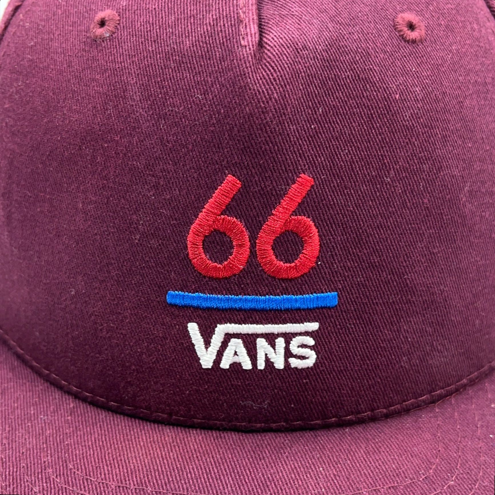 Vans VANS Hat Cap Snapback Maroon Red Skateboard Surf Spell Out Retro Flat Bill Men One Size Red Retro Snapback Hat Size ONE SIZE - 3 Thumbnail
