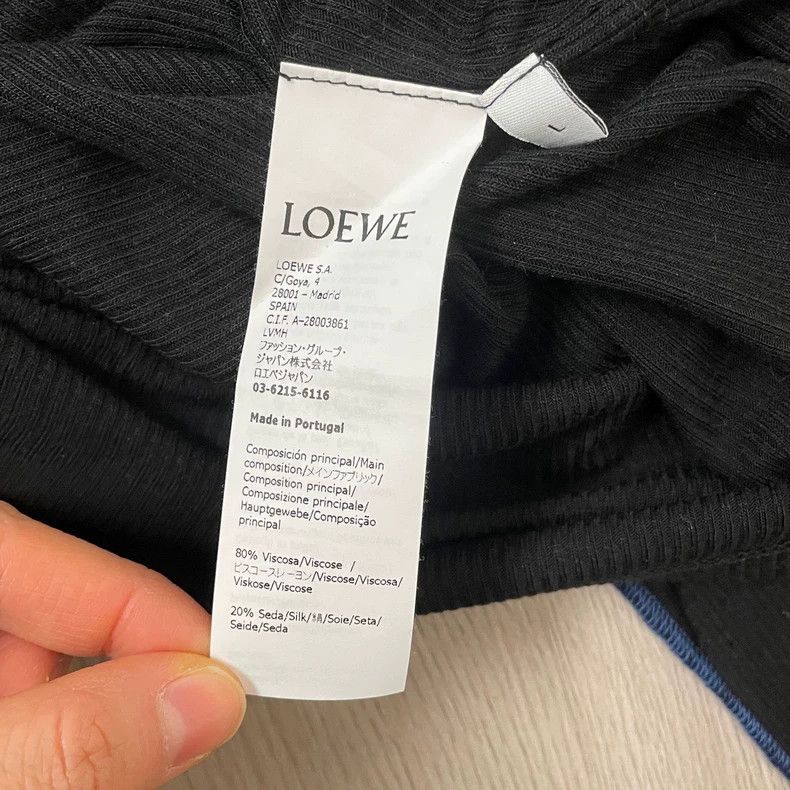 Loewe loewe Black reverse-wear blue leather tag logo high-neck kn Size US L / EU 52-54 / 3 - 6 Thumbnail