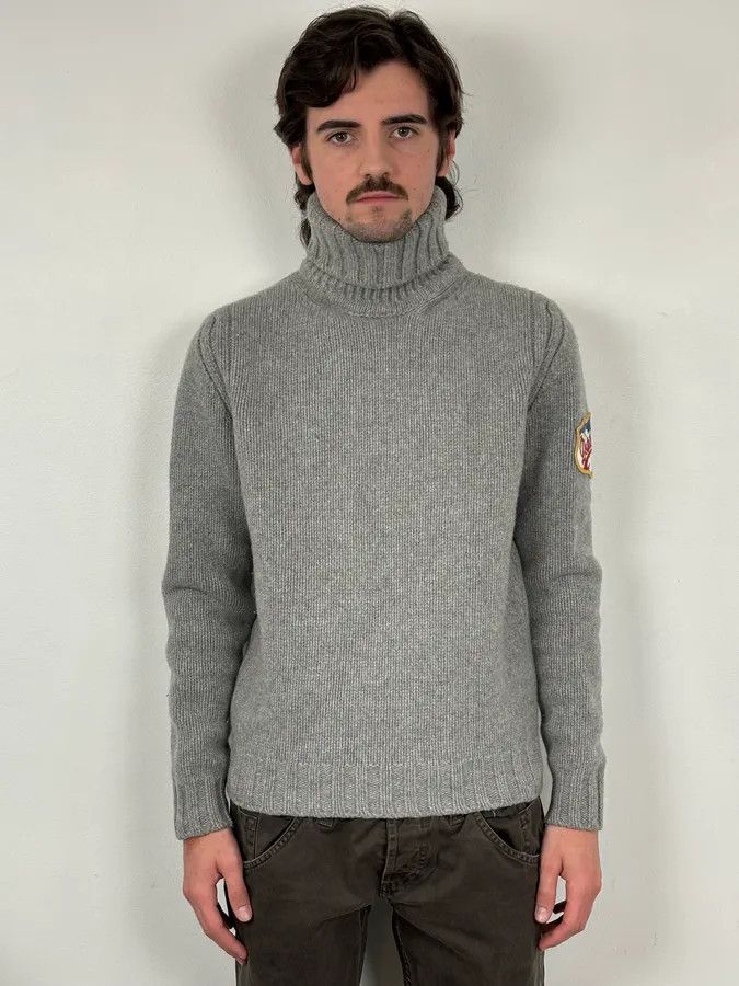 Dsquared2 AW2007 Dsquared2 Grey Wool Embroidered Patch Turtleneck Size US S / EU 44-46 / 1 - 2 Thumbnail